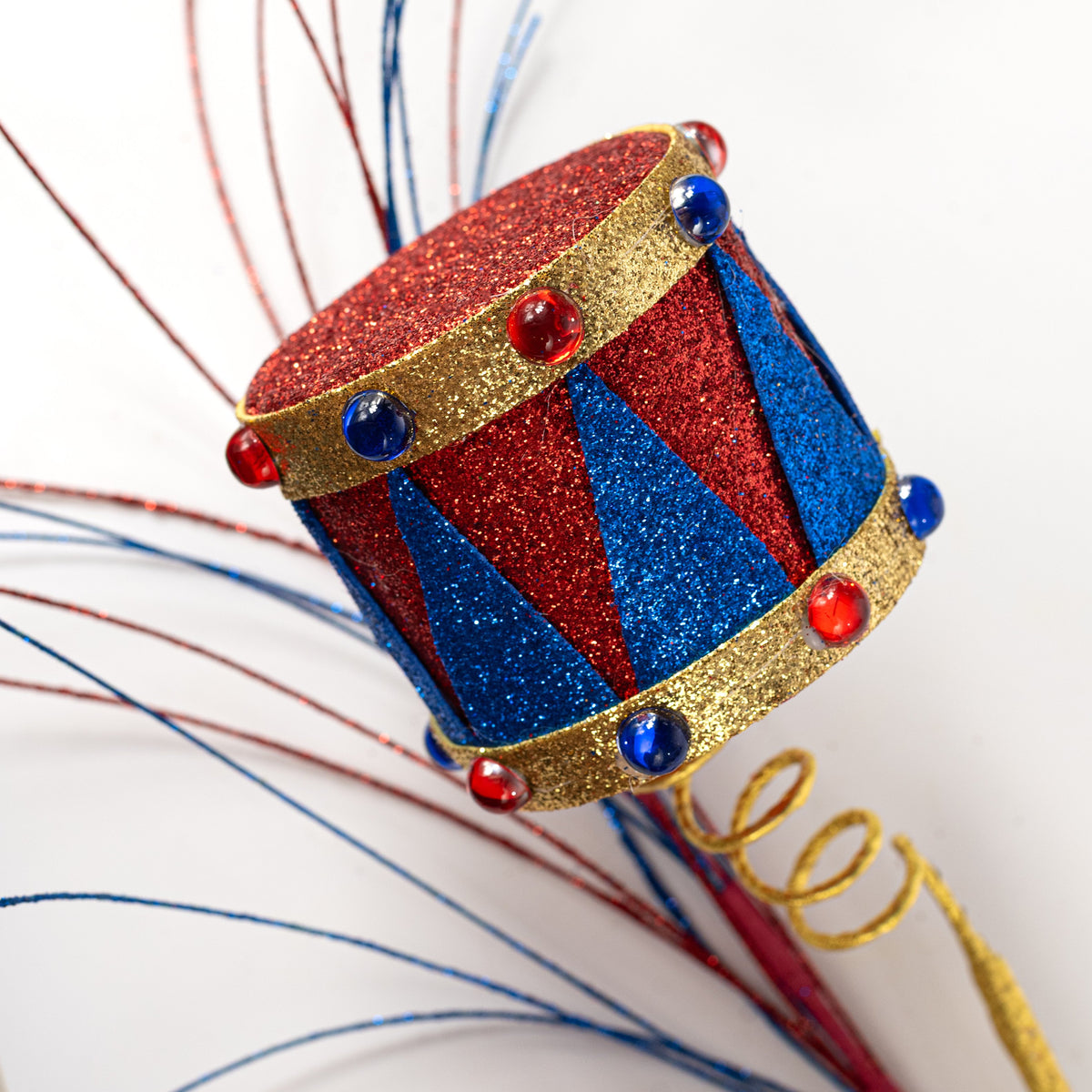 29" Glitter Drum Spray: Red & Blue Lifestyle Photo