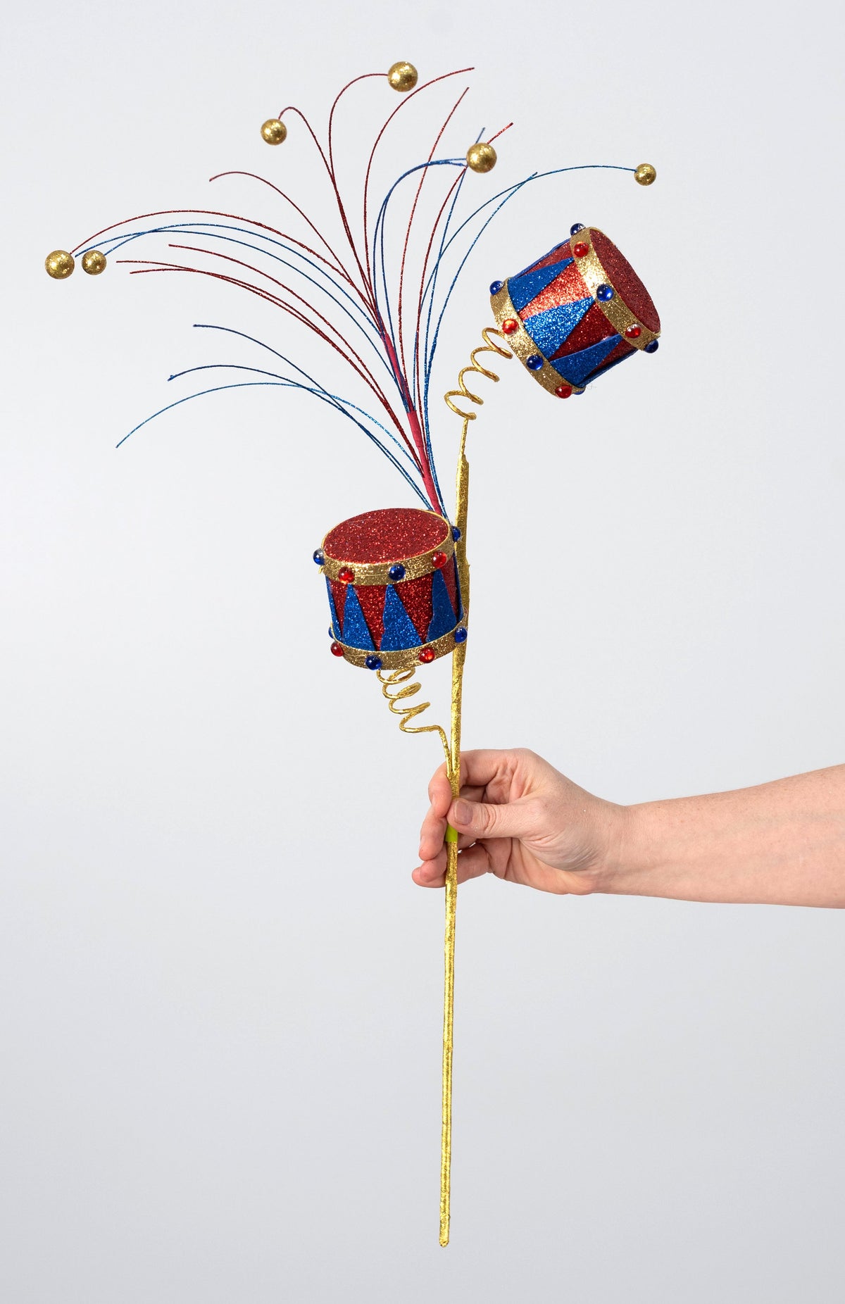 29" Glitter Drum Spray: Red & Blue detail photo 3