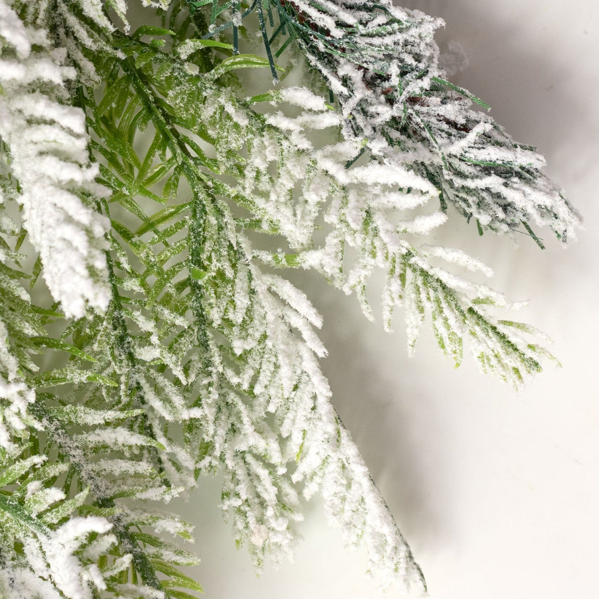 29" Heavy Snow Flocked Mixed Pine Teardrop detail photo 3