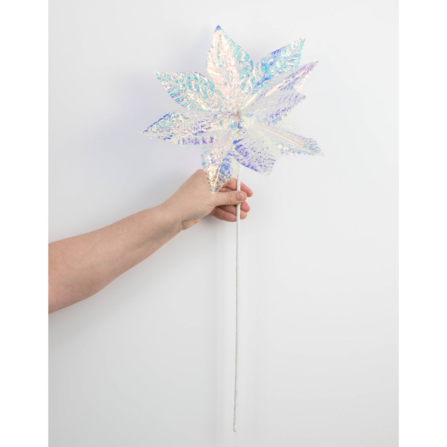 24" Poinsettia Stem: Iridescent