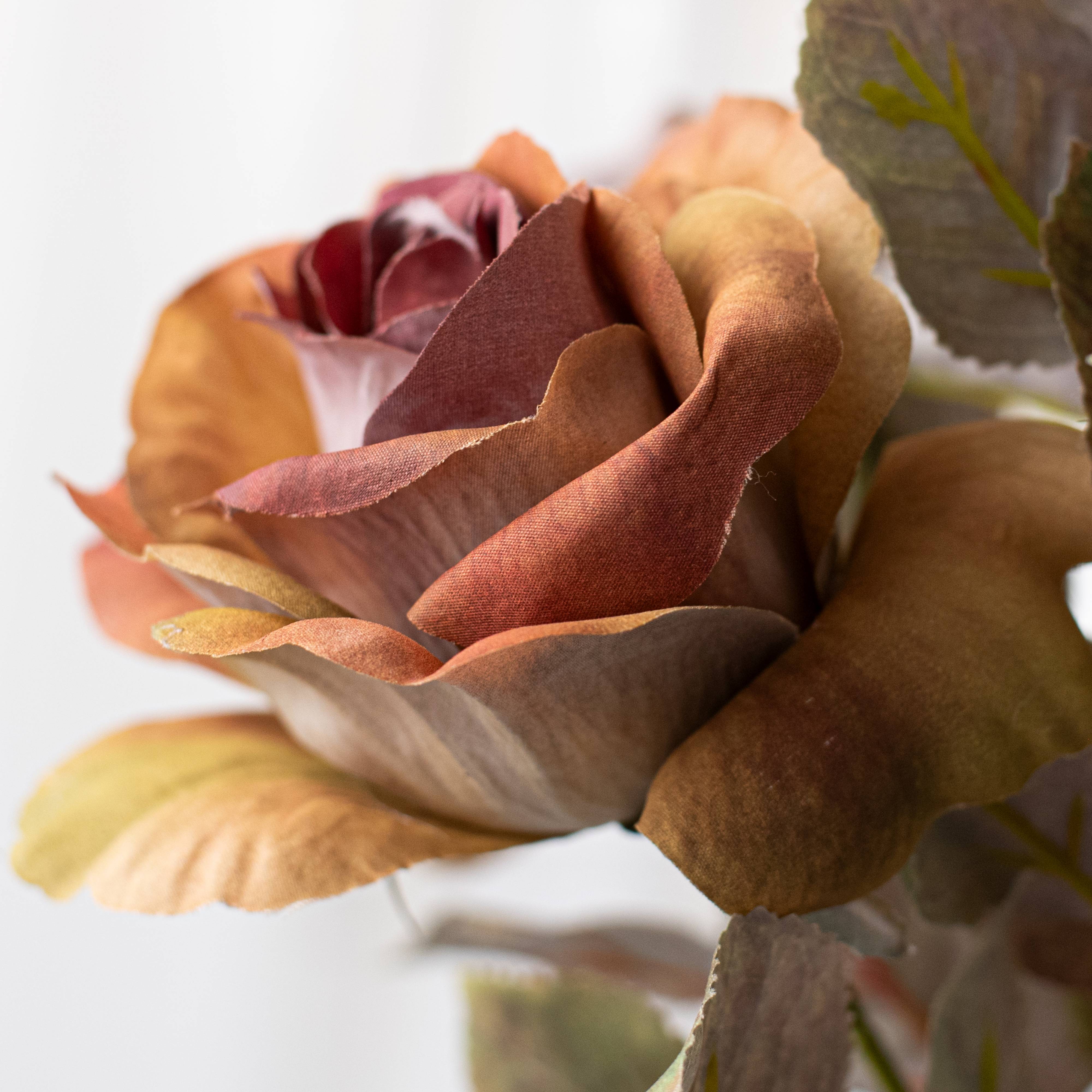 19" Rose Bud Bush: Ombré Fall Hues