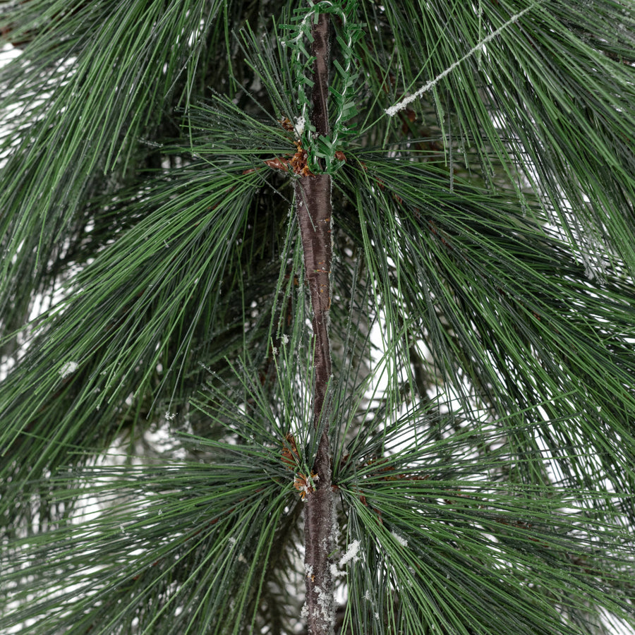 30" Flocked Mixed Pine & Cone Teardrop