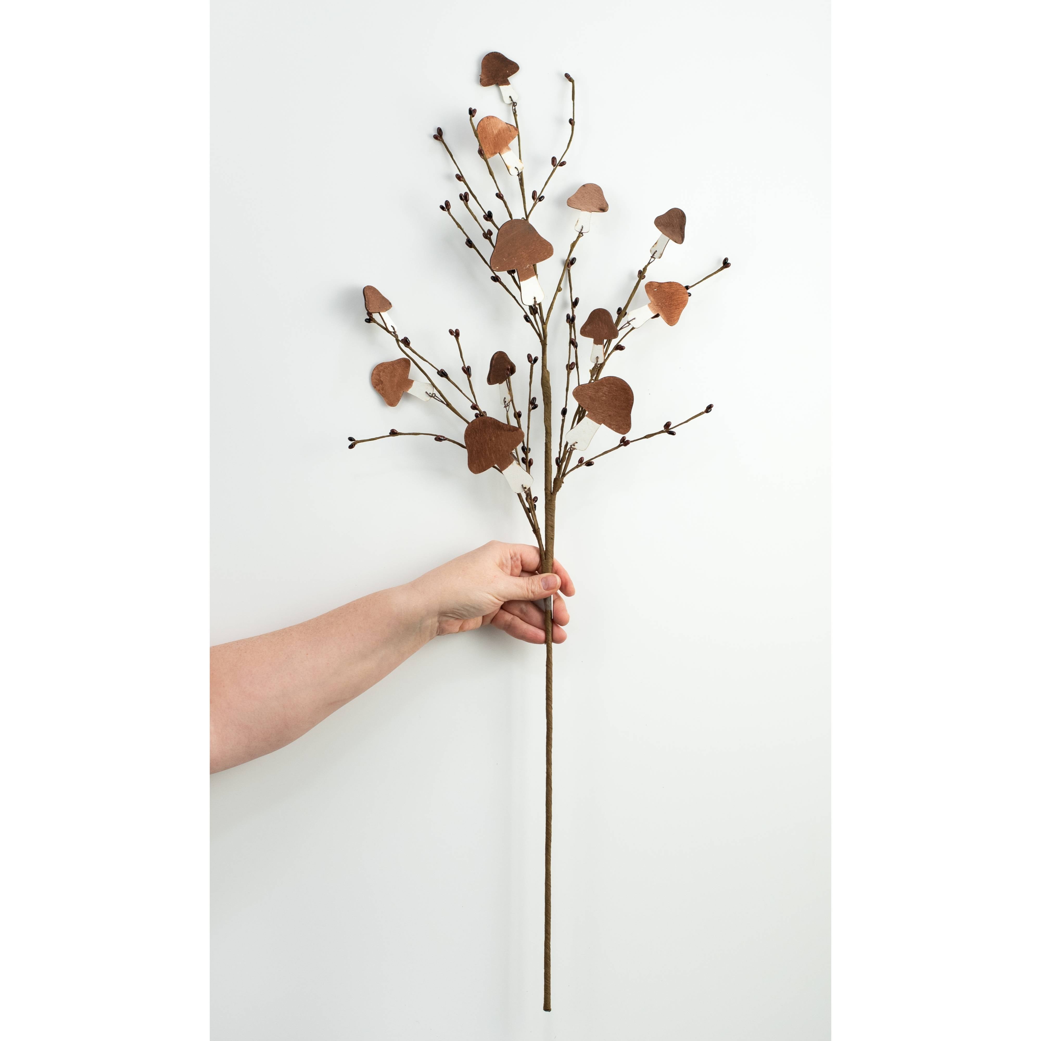33" Wooden Mushroom & Pip Spray