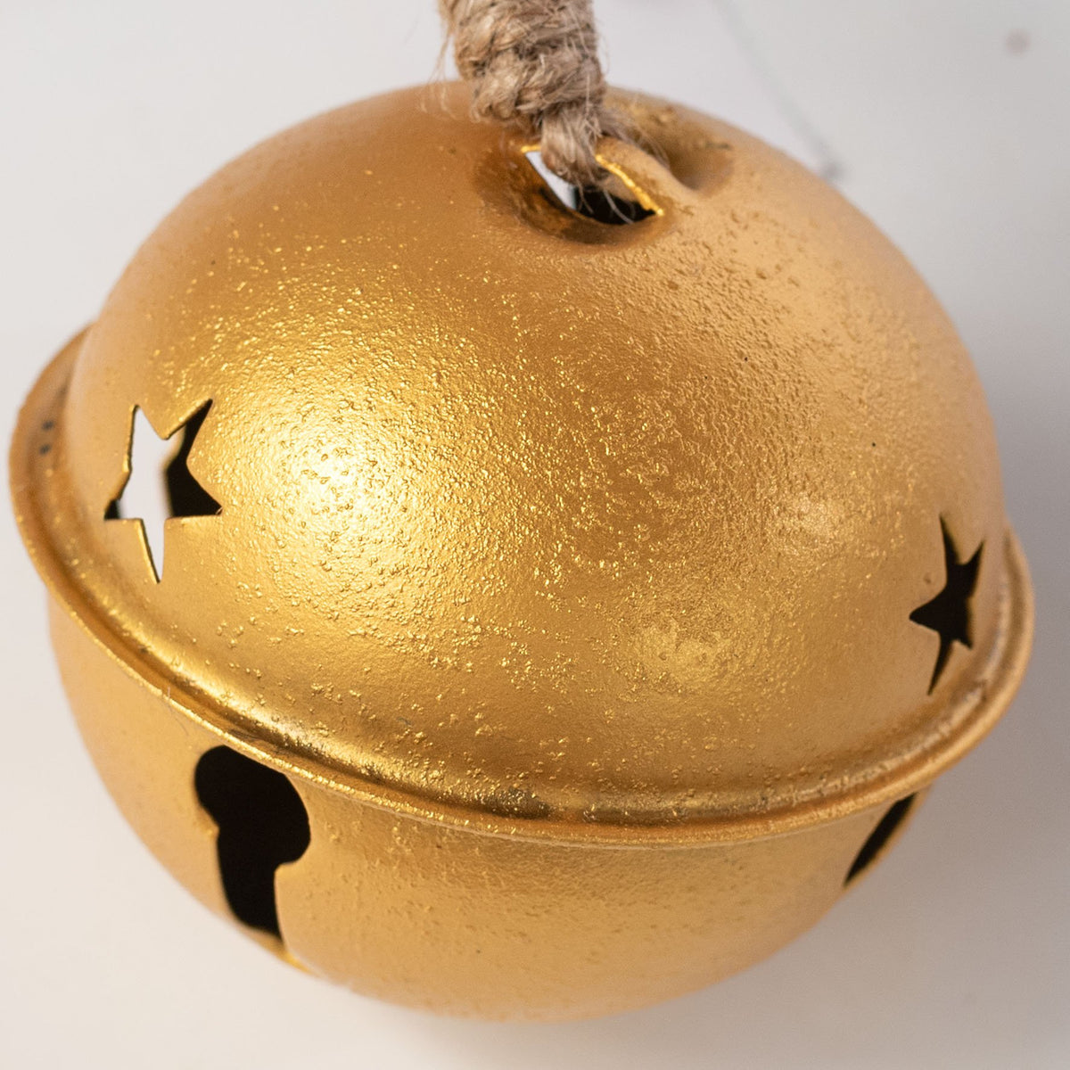 3.5" Jingle Bell Ornament: Antique Shiny Gold detail photo 4