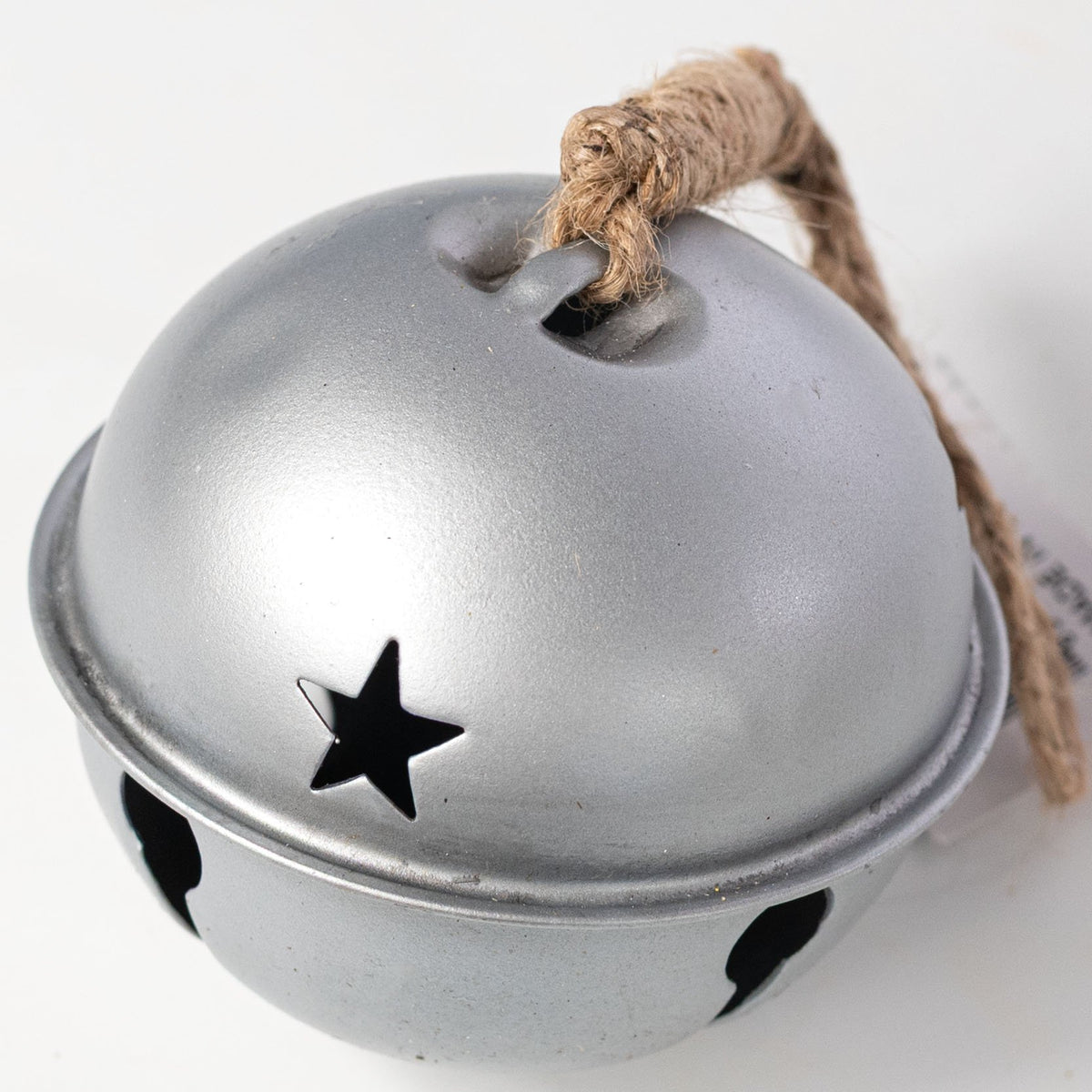 3.5" Jingle Bell Ornament: Antique Silver detail photo 4
