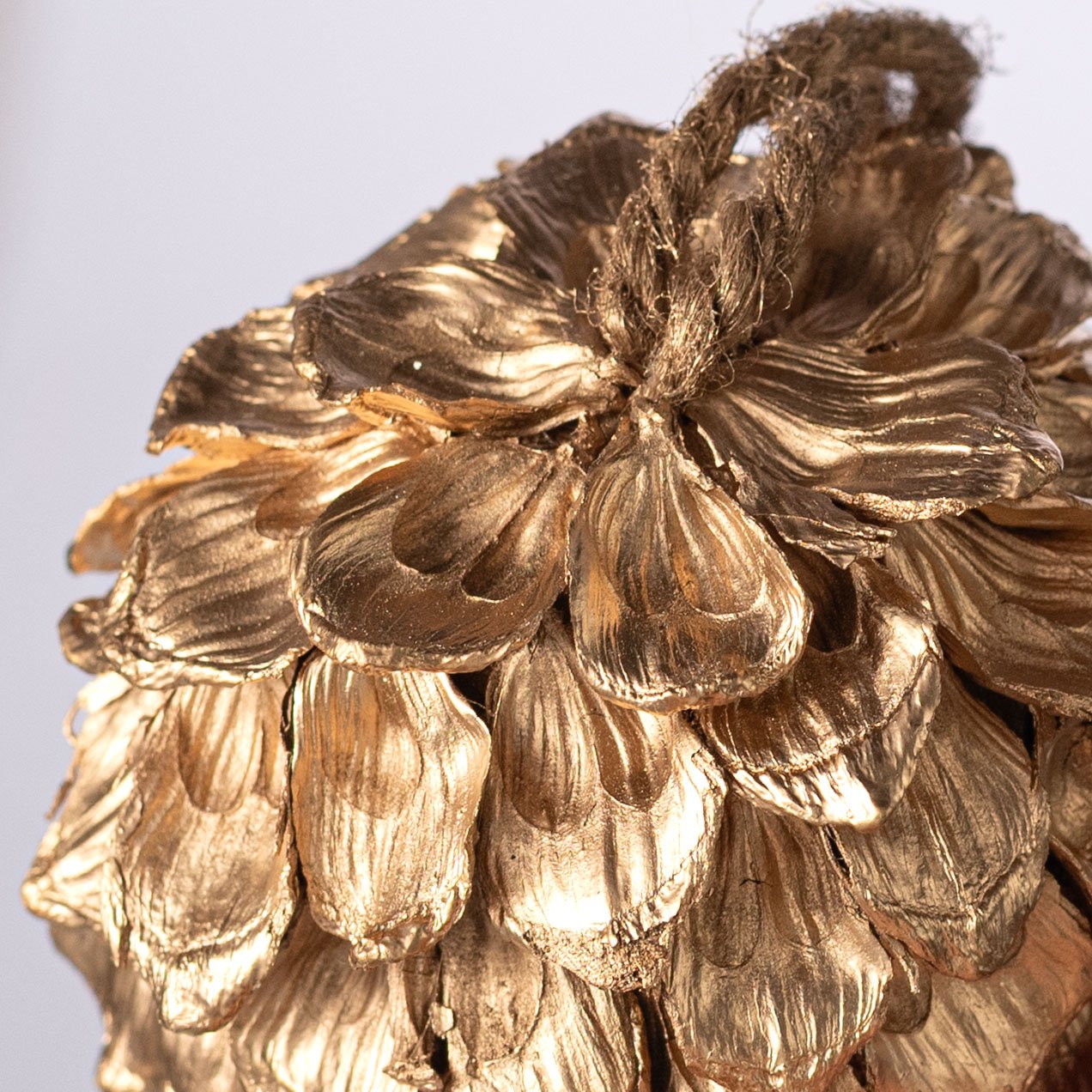 3.5" Pinecone Artichoke Ball Ornament: Gold detail photo 3