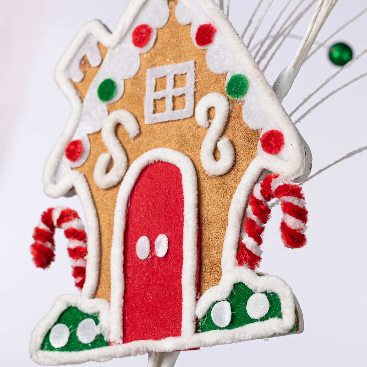 30" Gingerbread House & Cookie Man Spray: Red & Green Lifestyle Photo