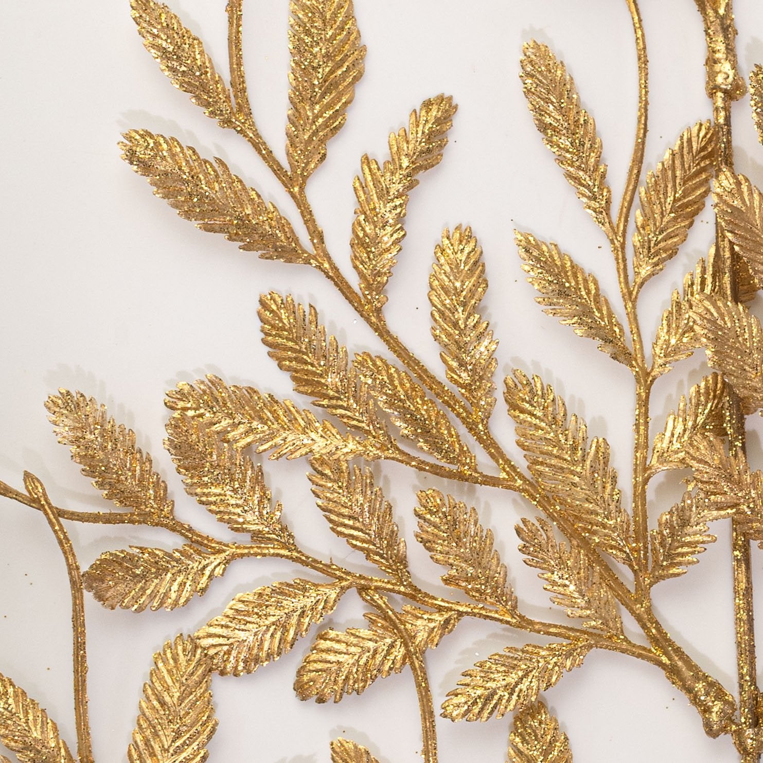 30" Glittered Mini Leaf Spray: Gold Lifestyle Photo