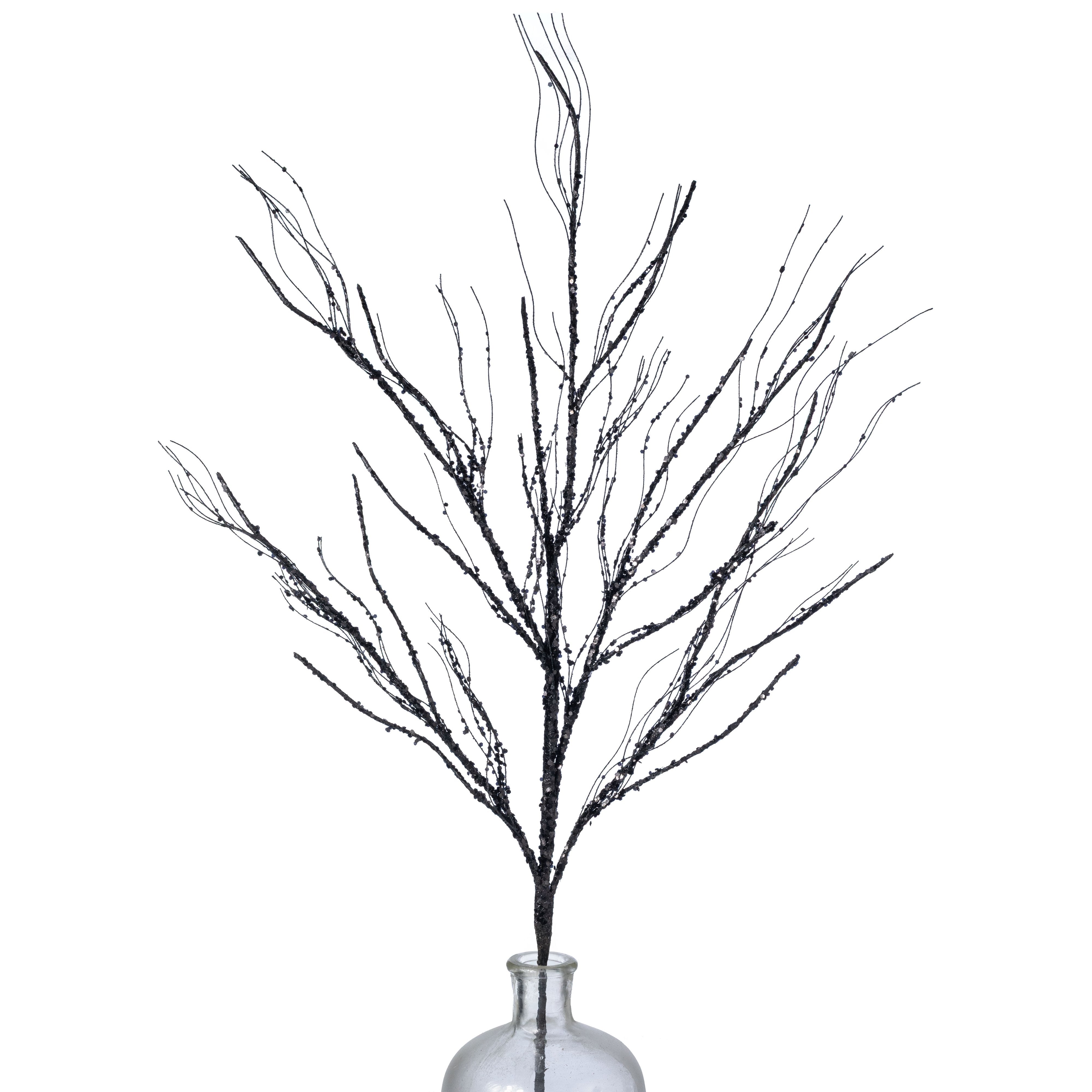 30" Glittered Twig Spray: Black Item Number: 57430BK