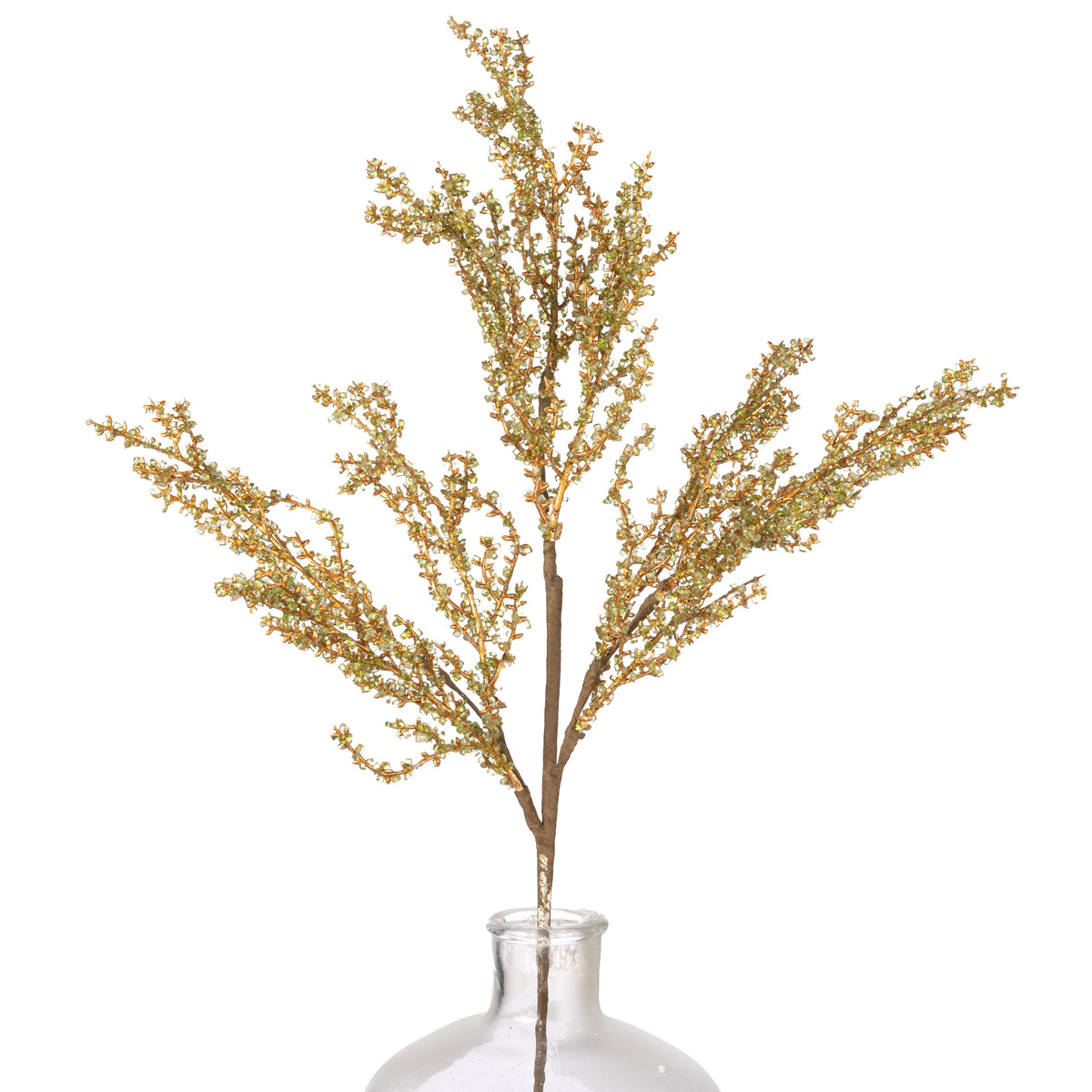 30" Iced Metallic Twig Spray: Green & Gold Item Number: 32146-GNGD