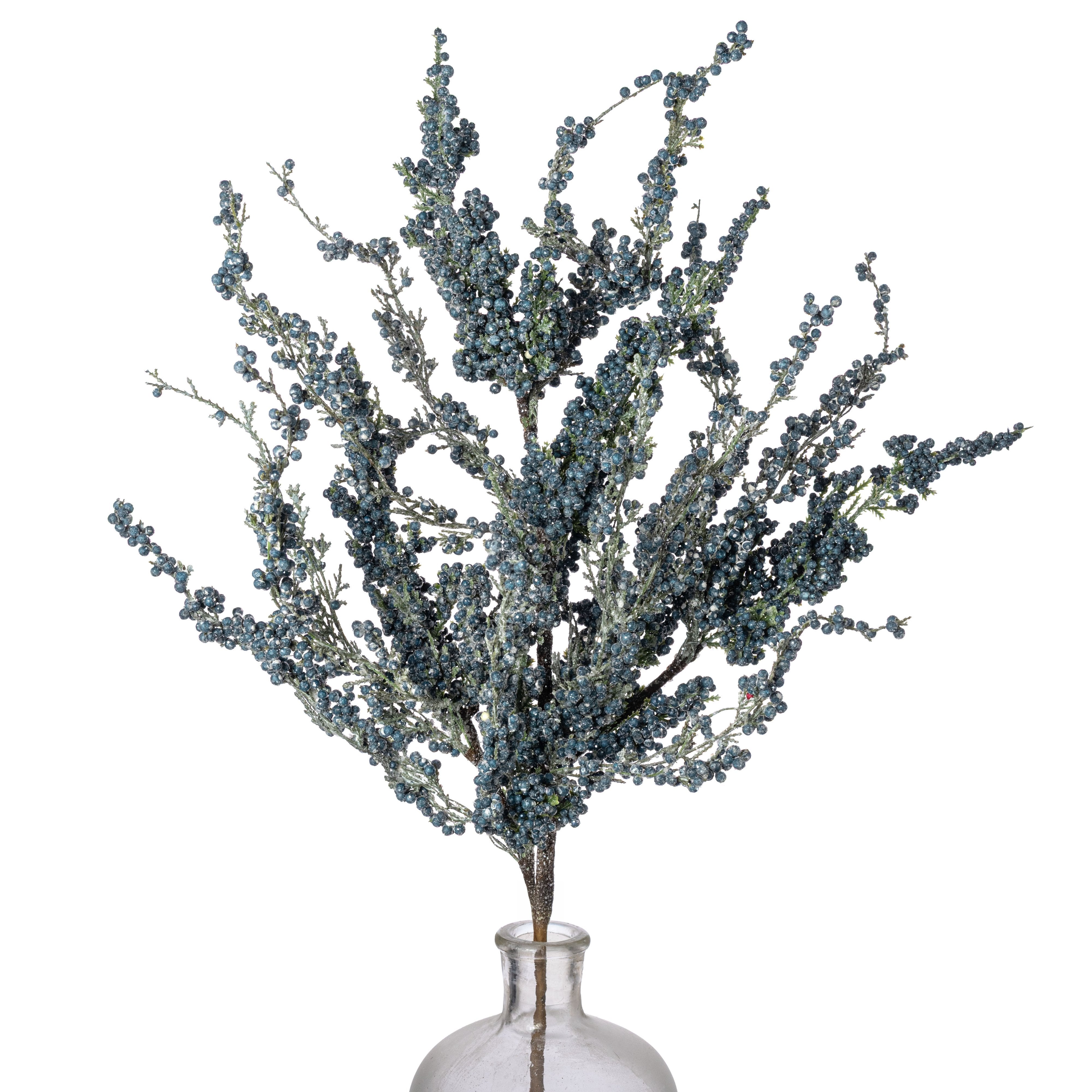 30" Mini Berry Cluster Spray: Smoke Blue Item Number: 65676-BL