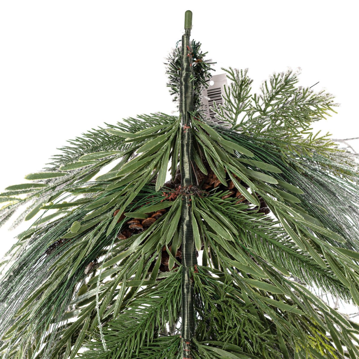 30" Mixed Flocked Pine & Pinecone Teardrop detail photo 5