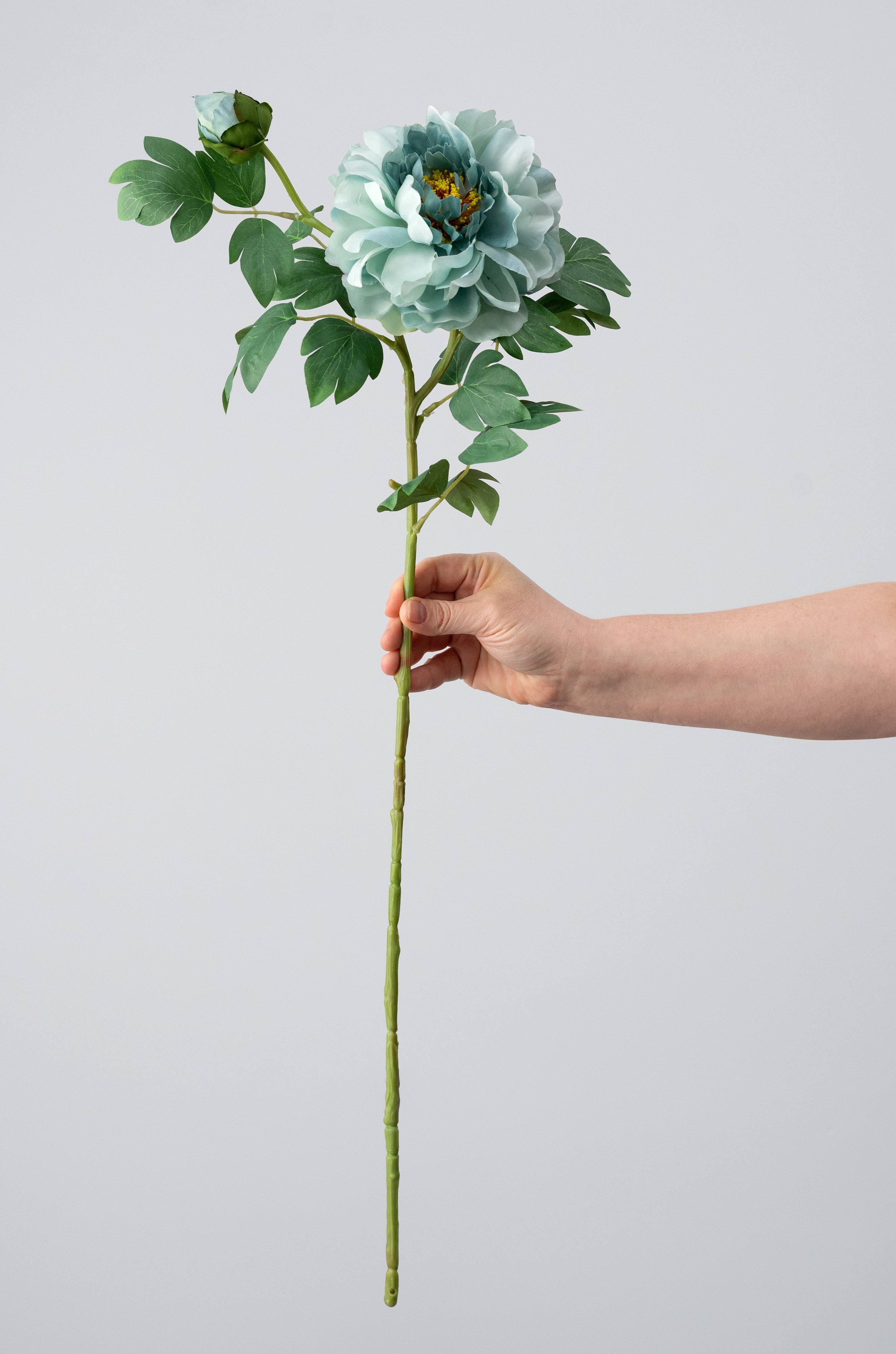 30" Peony Flower & Bud Spray: Aqua Blue detail photo 3