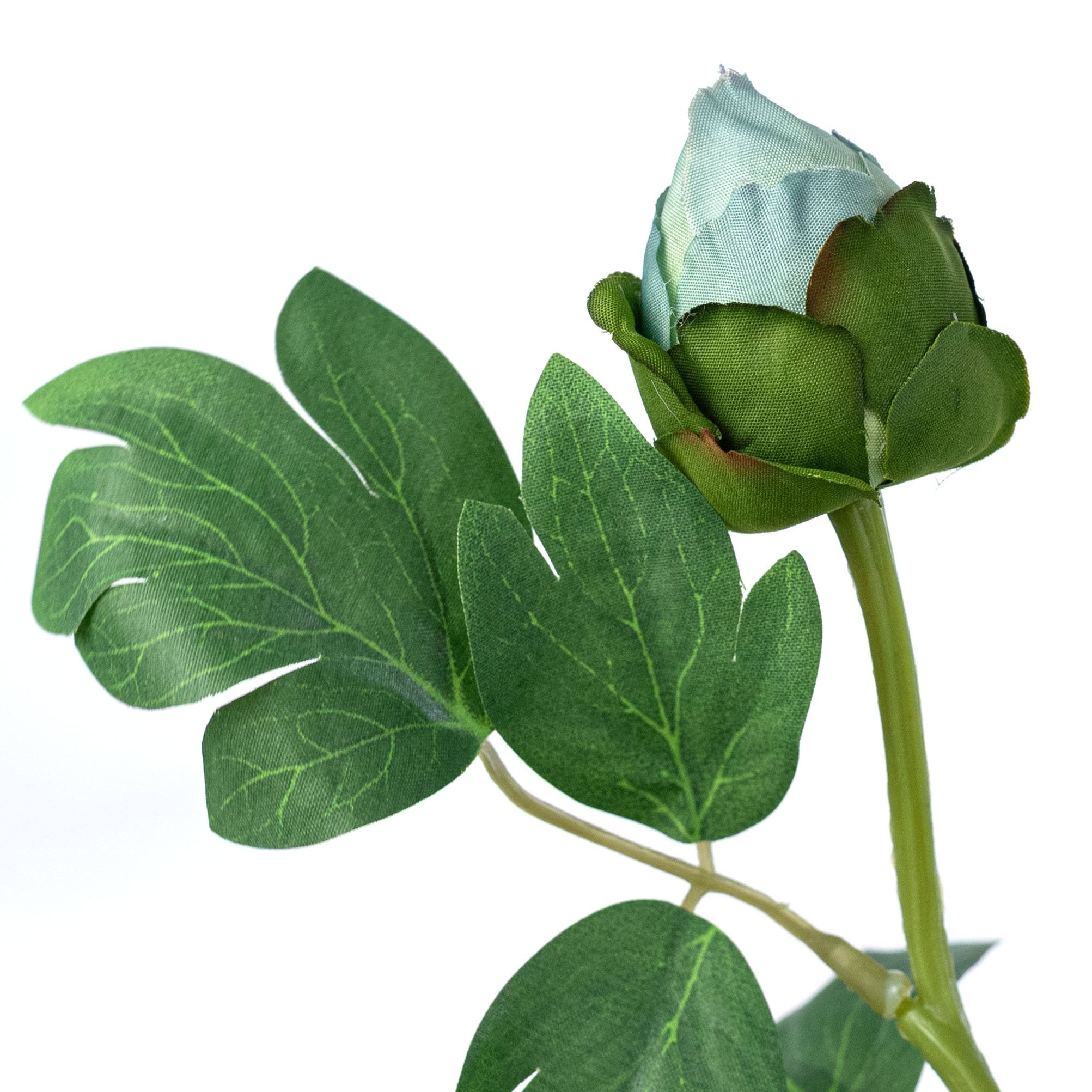 30" Peony Flower & Bud Spray: Aqua Blue detail photo 4