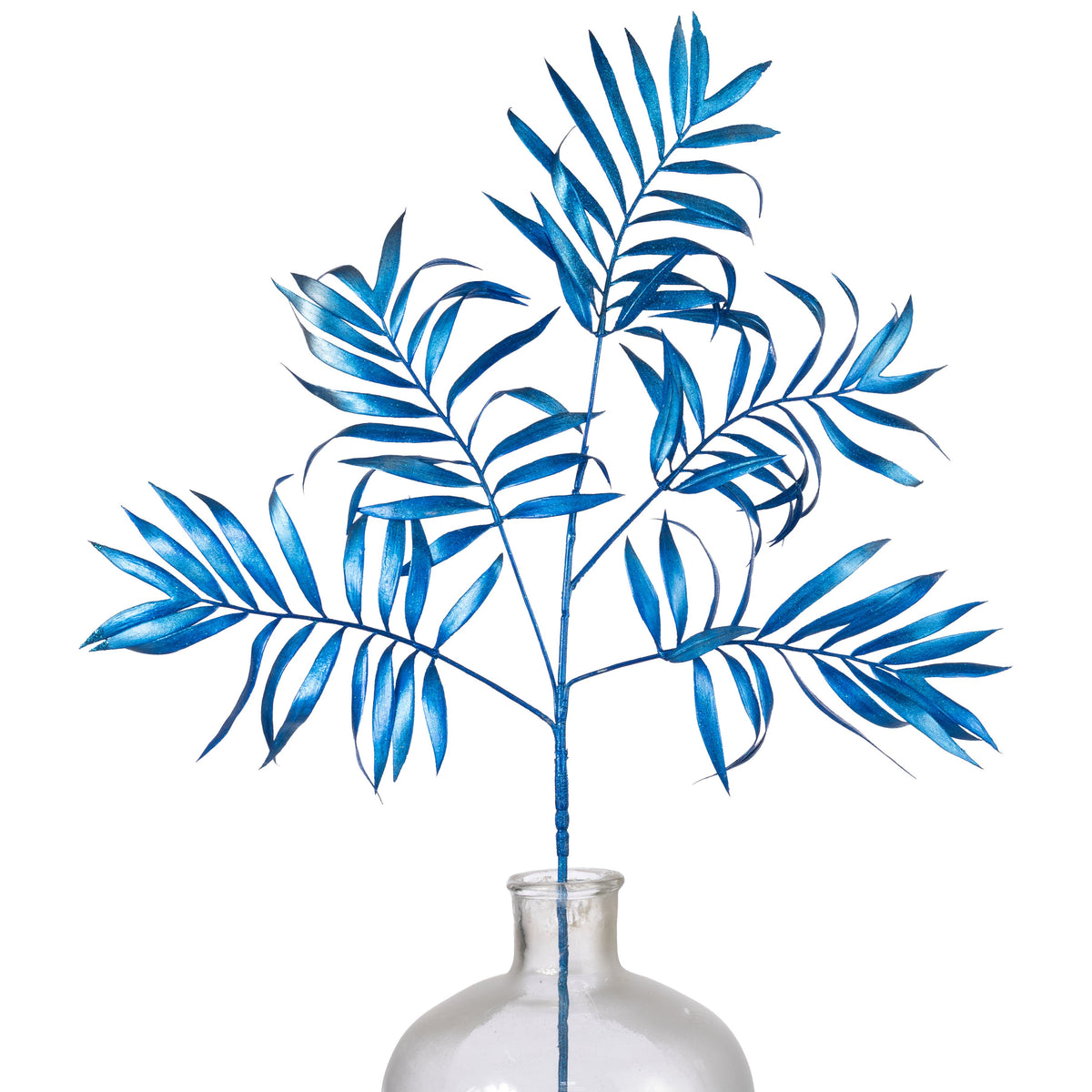 30" Plastic Metallic Palm Fern Spray: Blue Item Number: 86885BL