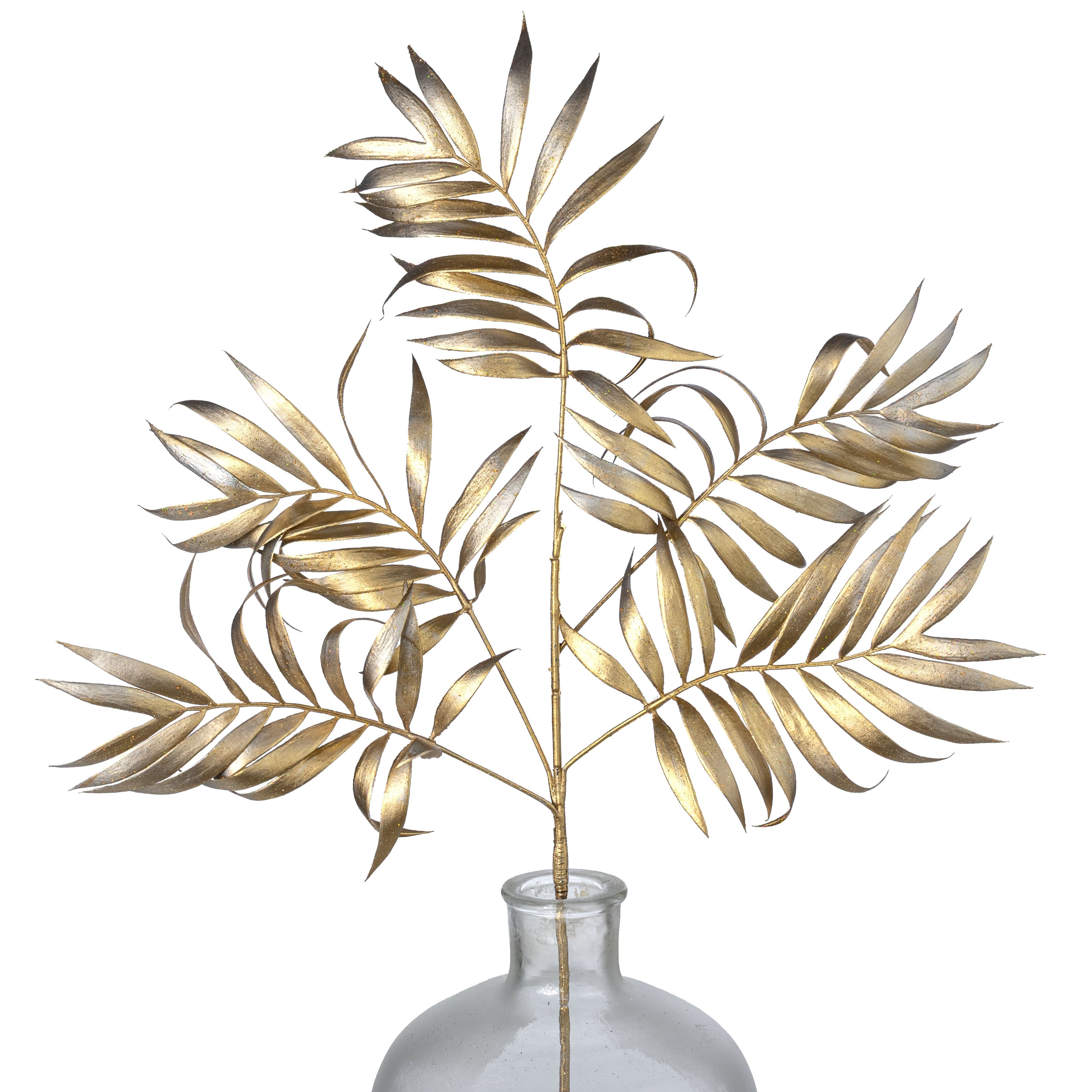 30" Plastic Metallic Palm Fern Spray: Metallic Gold Item Number: 86885GD