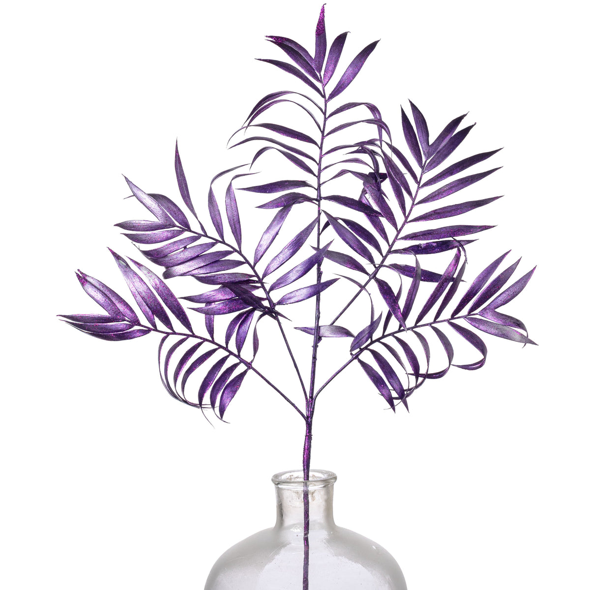 30" Plastic Metallic Palm Fern Spray: Purple Item Number: 86885PU