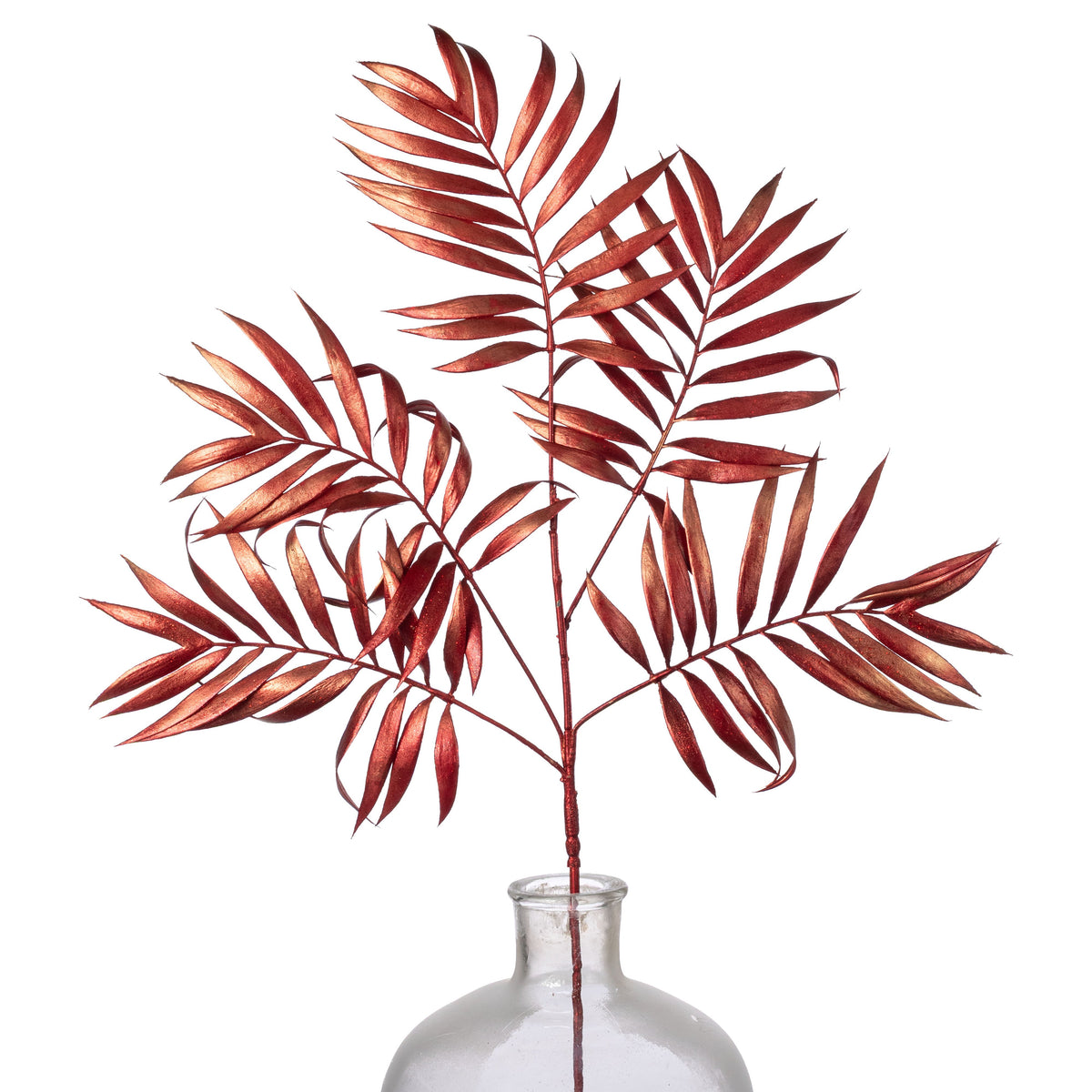 30" Plastic Metallic Palm Fern Spray: Red Item Number: 86885RD