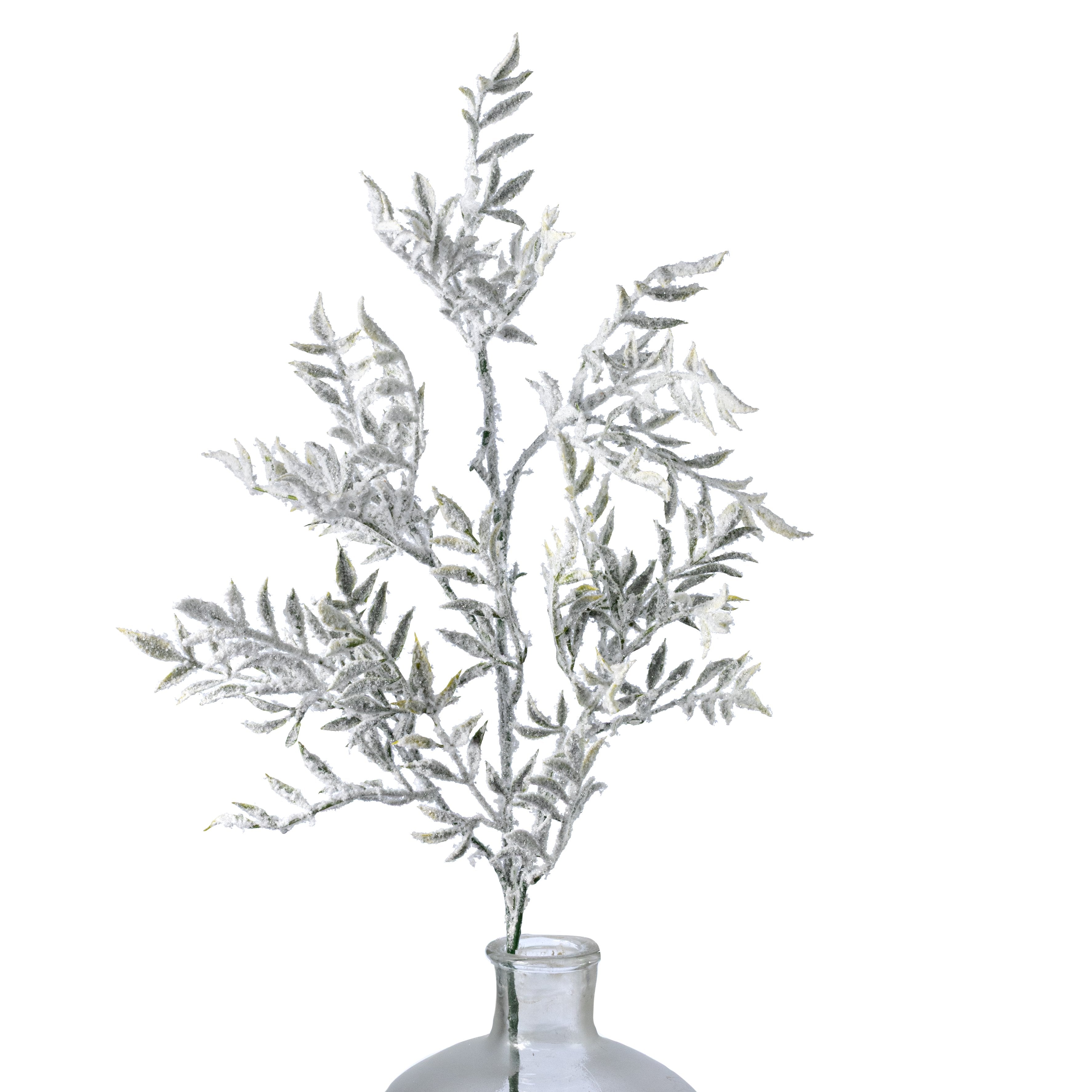 30" Snow Covered Leaf Spray: White & Green Item Number: 253883
