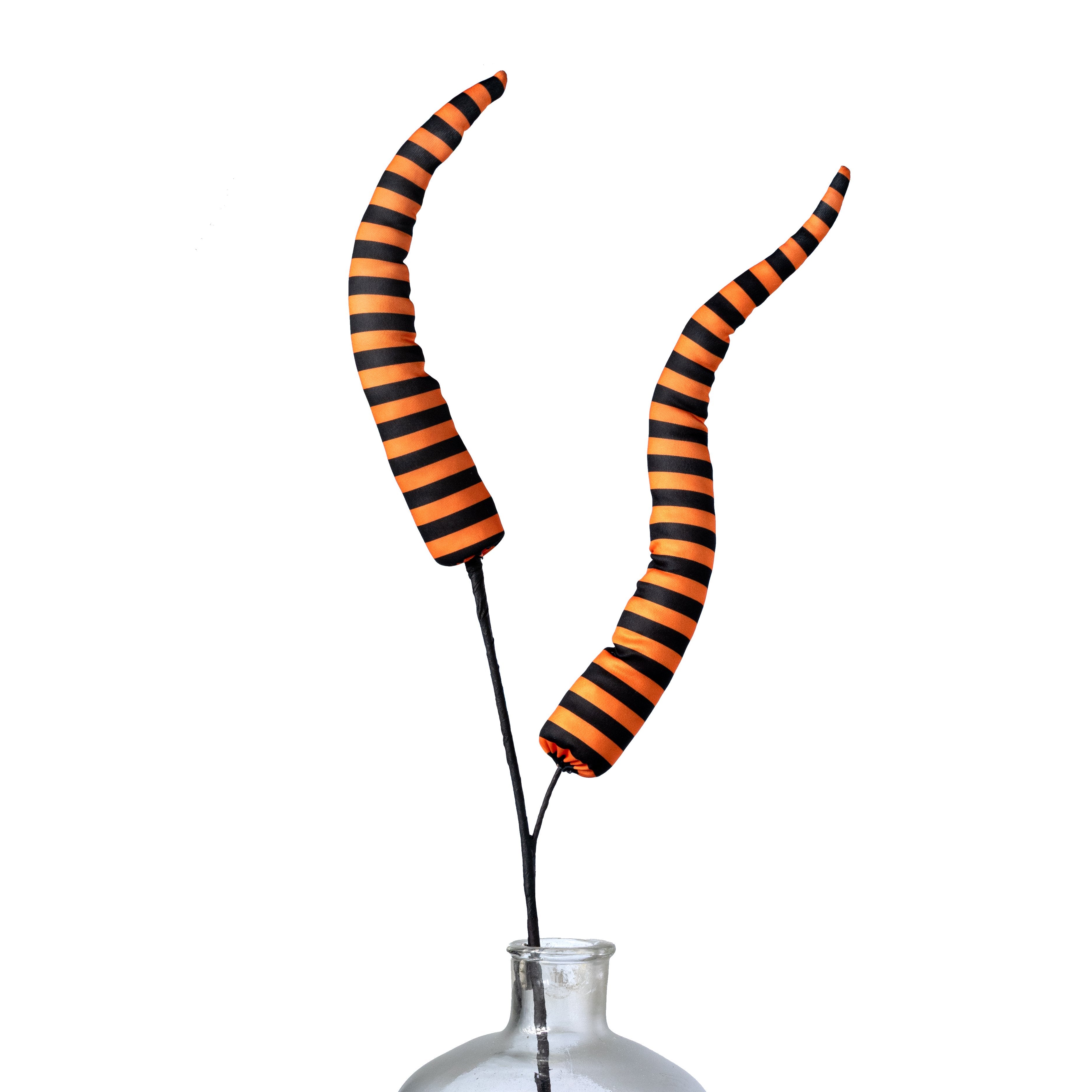 30" Stripe Fabric Horn Spray: Black & Orange Item Number: 57380BKOR