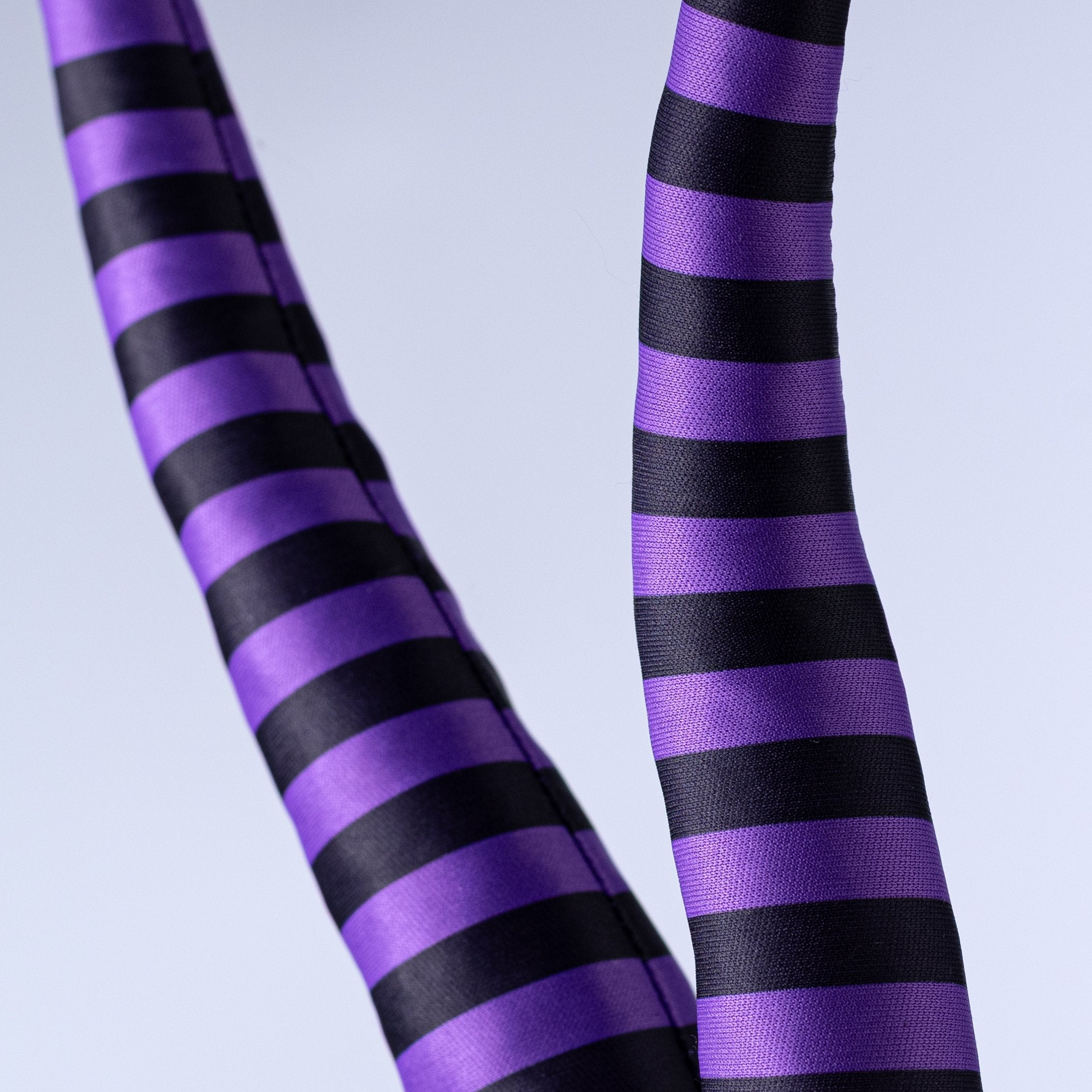 30" Stripe Fabric Horn Spray: Black & Purple detail photo 4