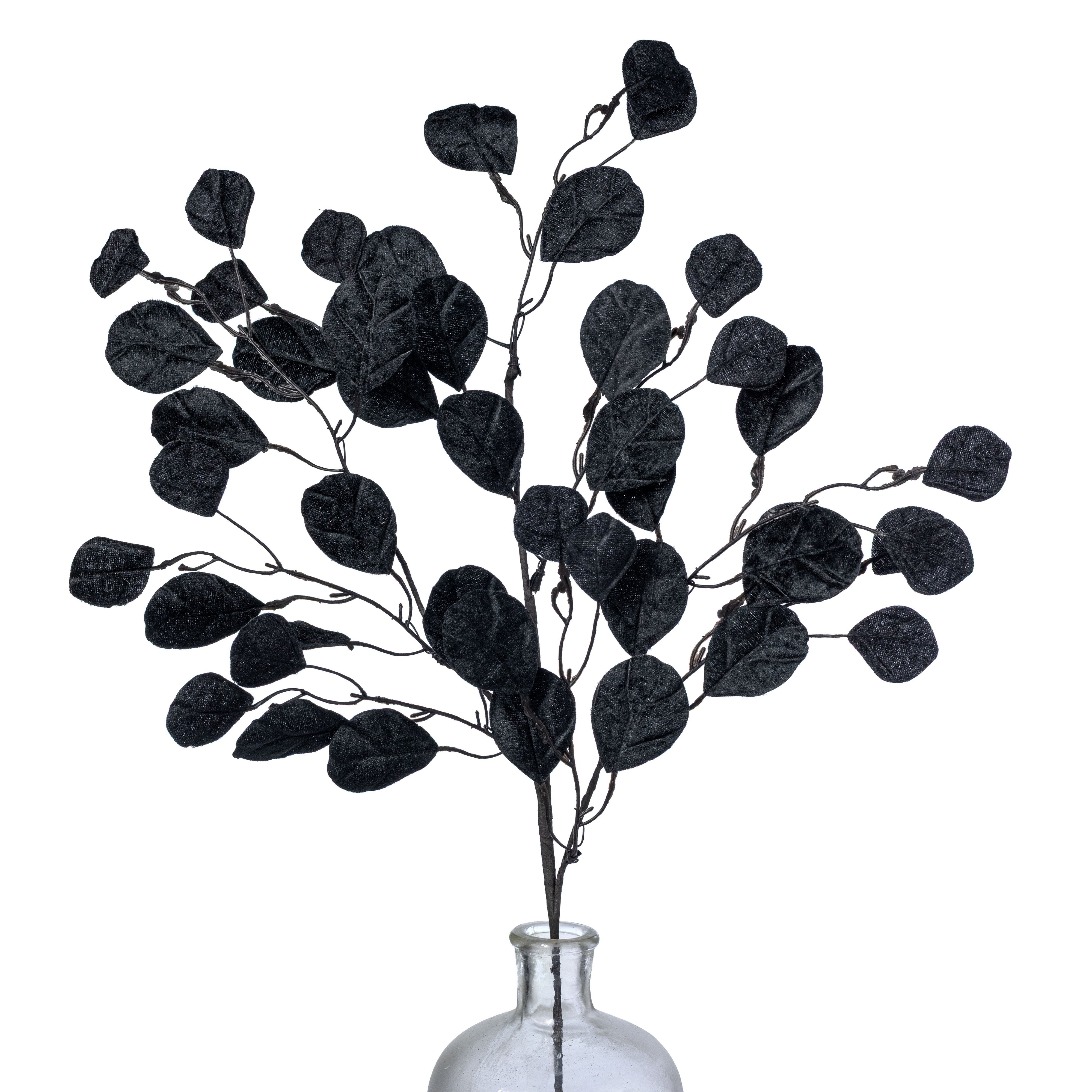 30" Velvet Eucalyptus Spray: Flat Black Item Number: 57410BK