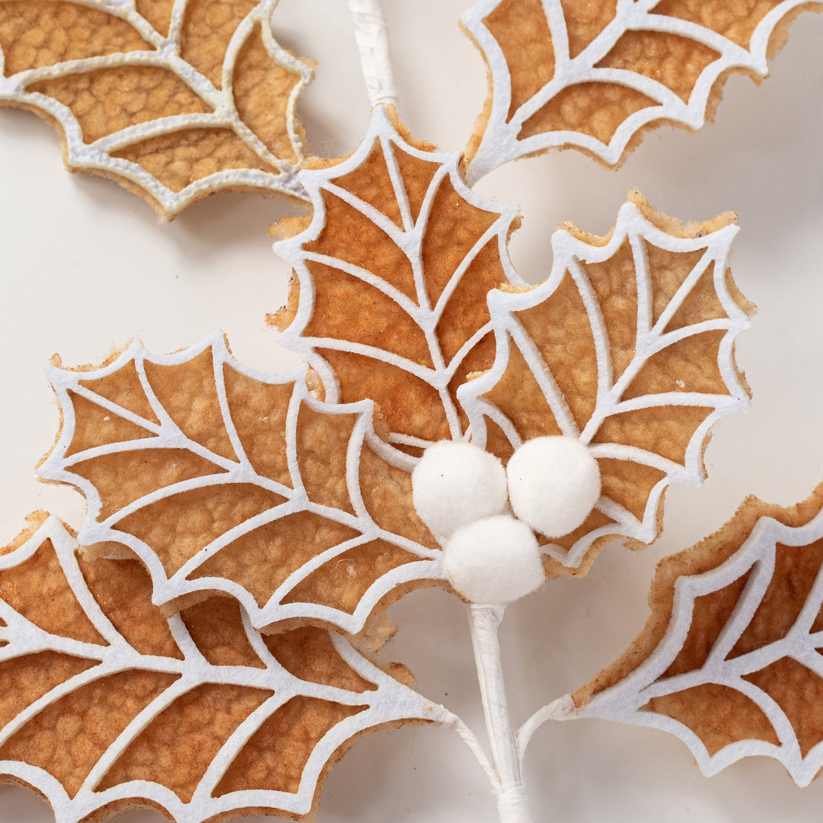 31" Holly Leaves & Balls Spray: Gingerbread Lifestyle Photo