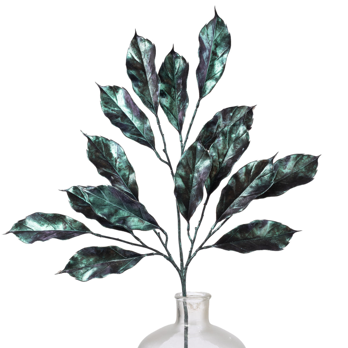 31" Metallic Magnolia Leaf Spray: Peacock Item Number: XS261851