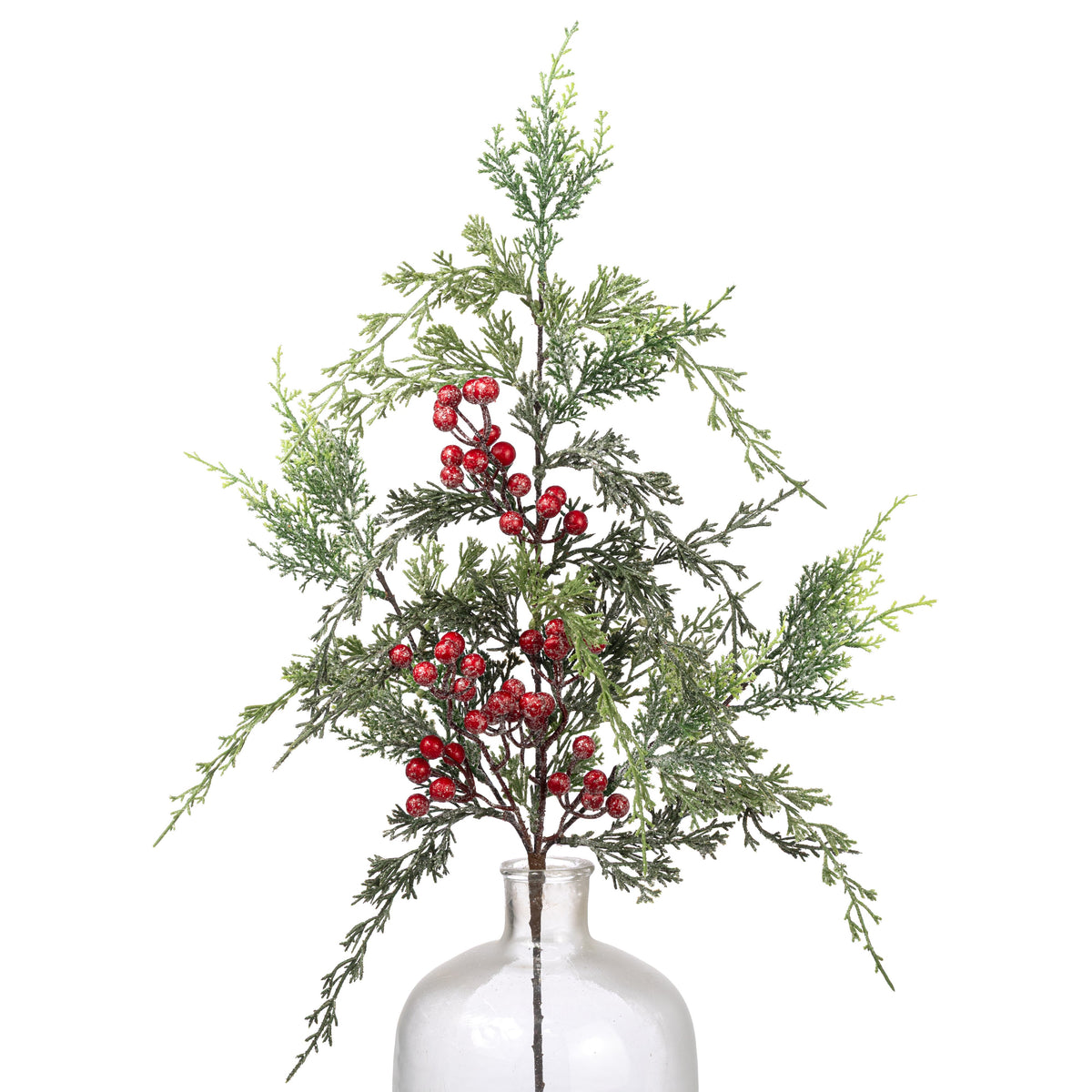 31" Mixed Cedar, Pine & Berry Spray: Red & Green Item Number: 282409
