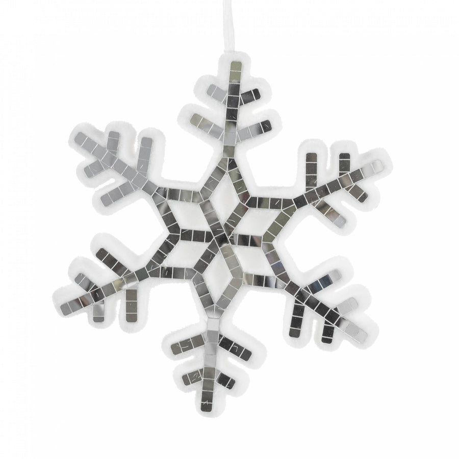 9" Disco Ball Mirror Snowflake Ornament