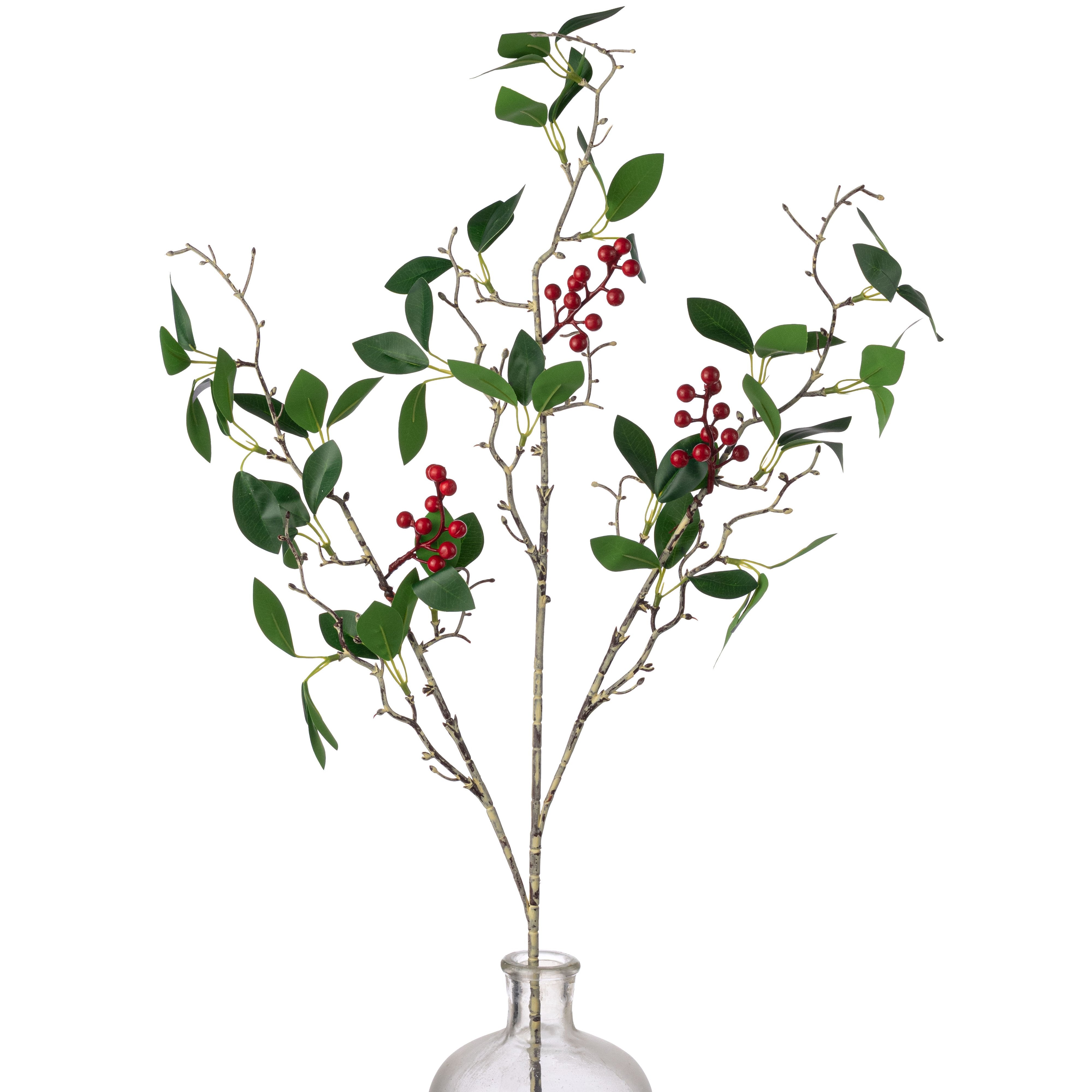 32" Berry & Leaves Spray: Green & Red Item Number: 277016
