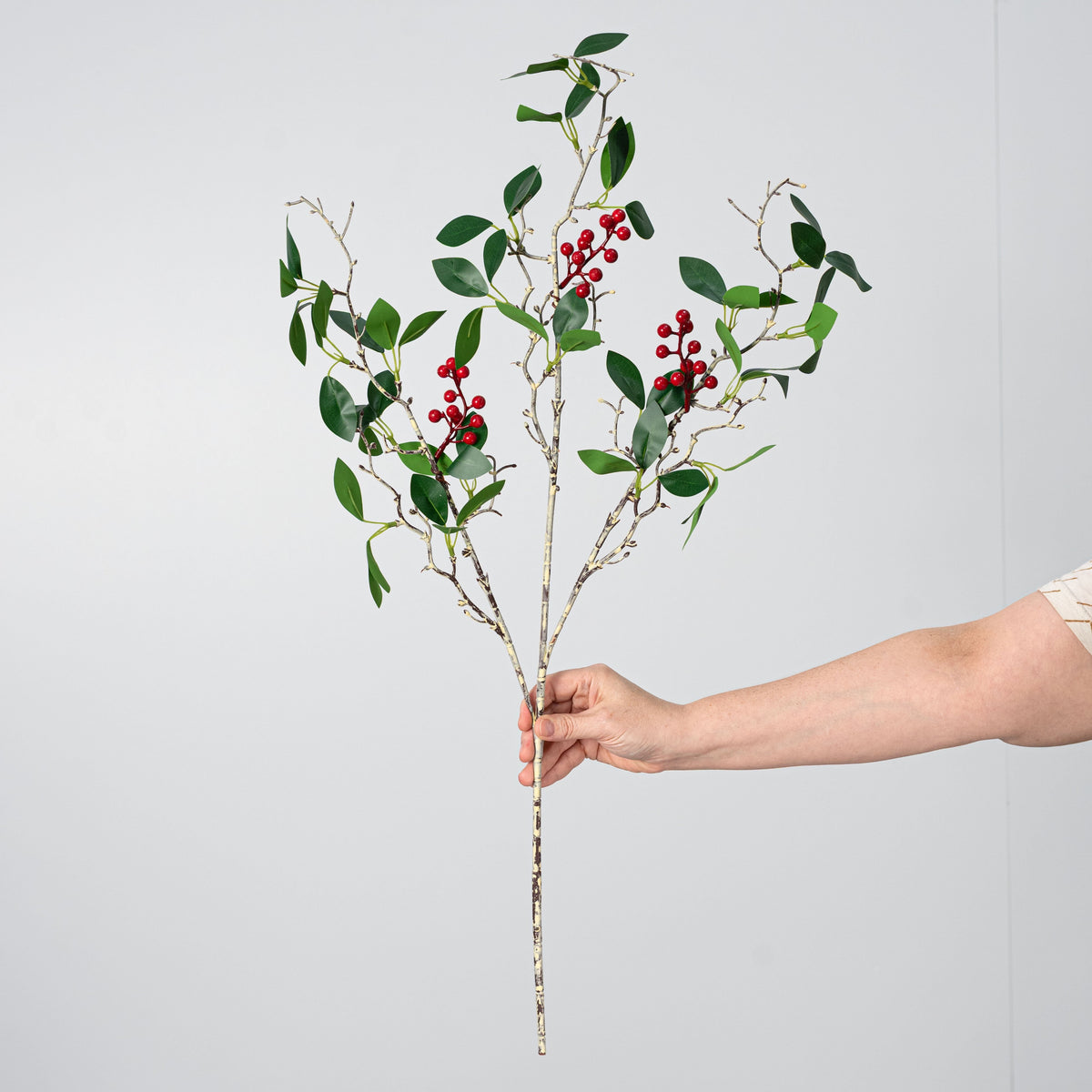 32" Berry & Leaves Spray: Green & Red detail photo 3