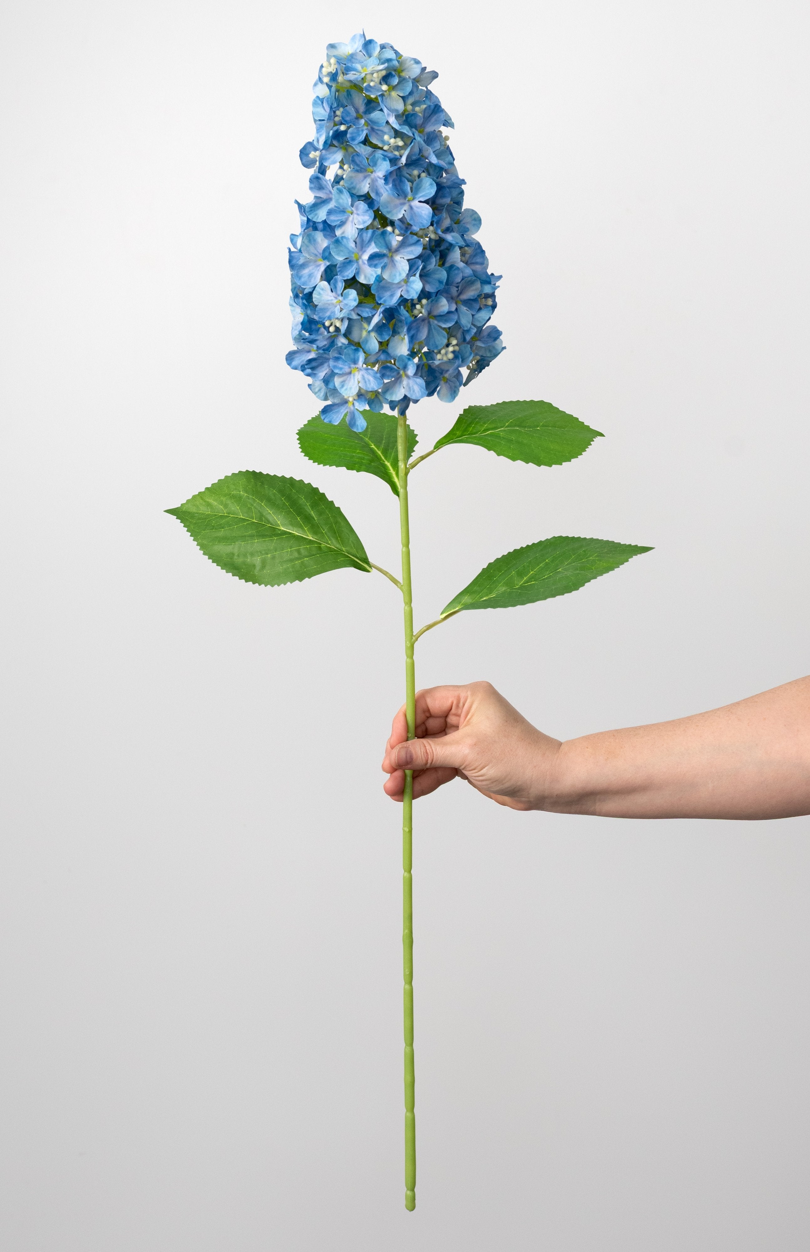 32" Fabric Cone Hydrangea Stem: Blue detail photo 3