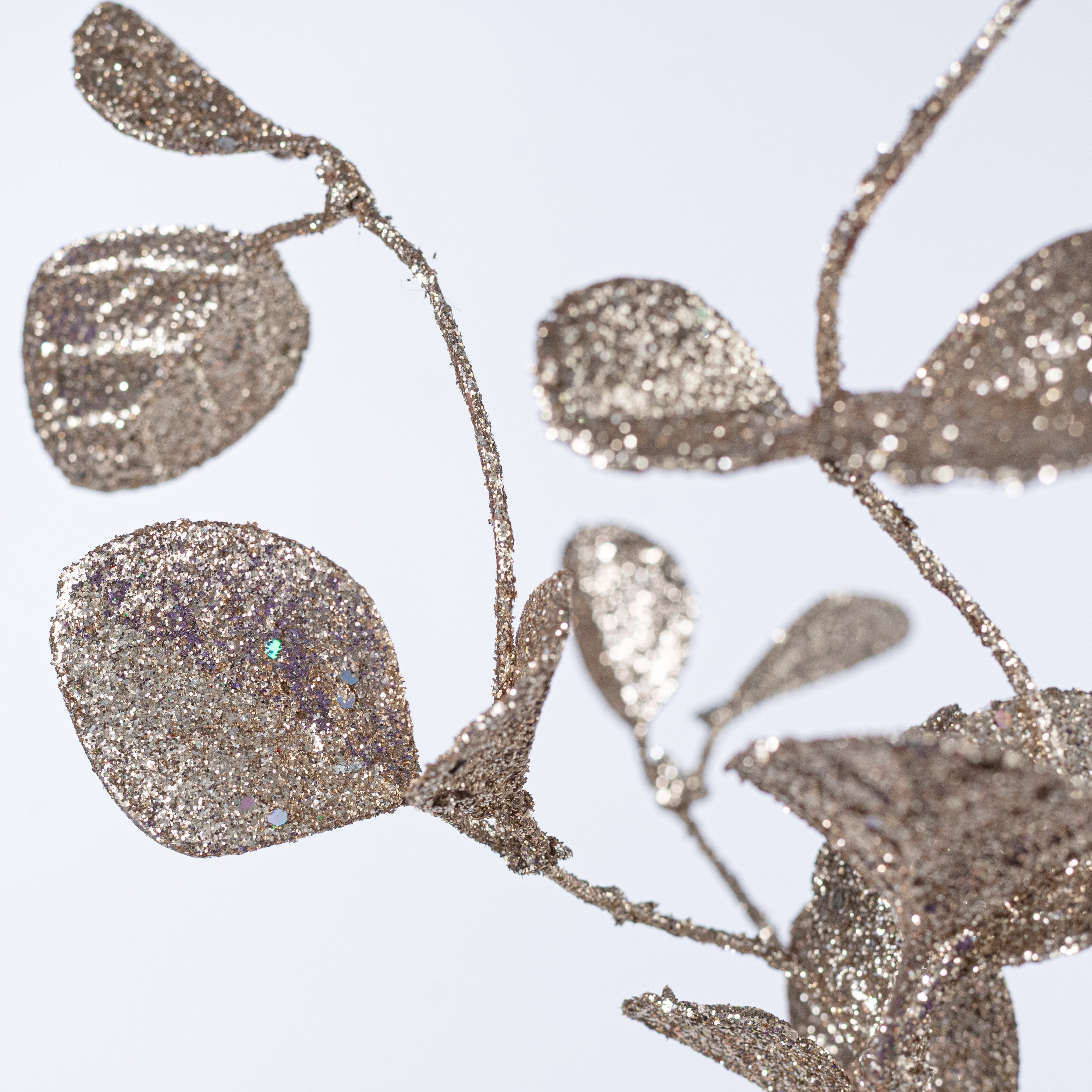 32" Glitter Leaf Spray: Platinum Gold Lifestyle Photo