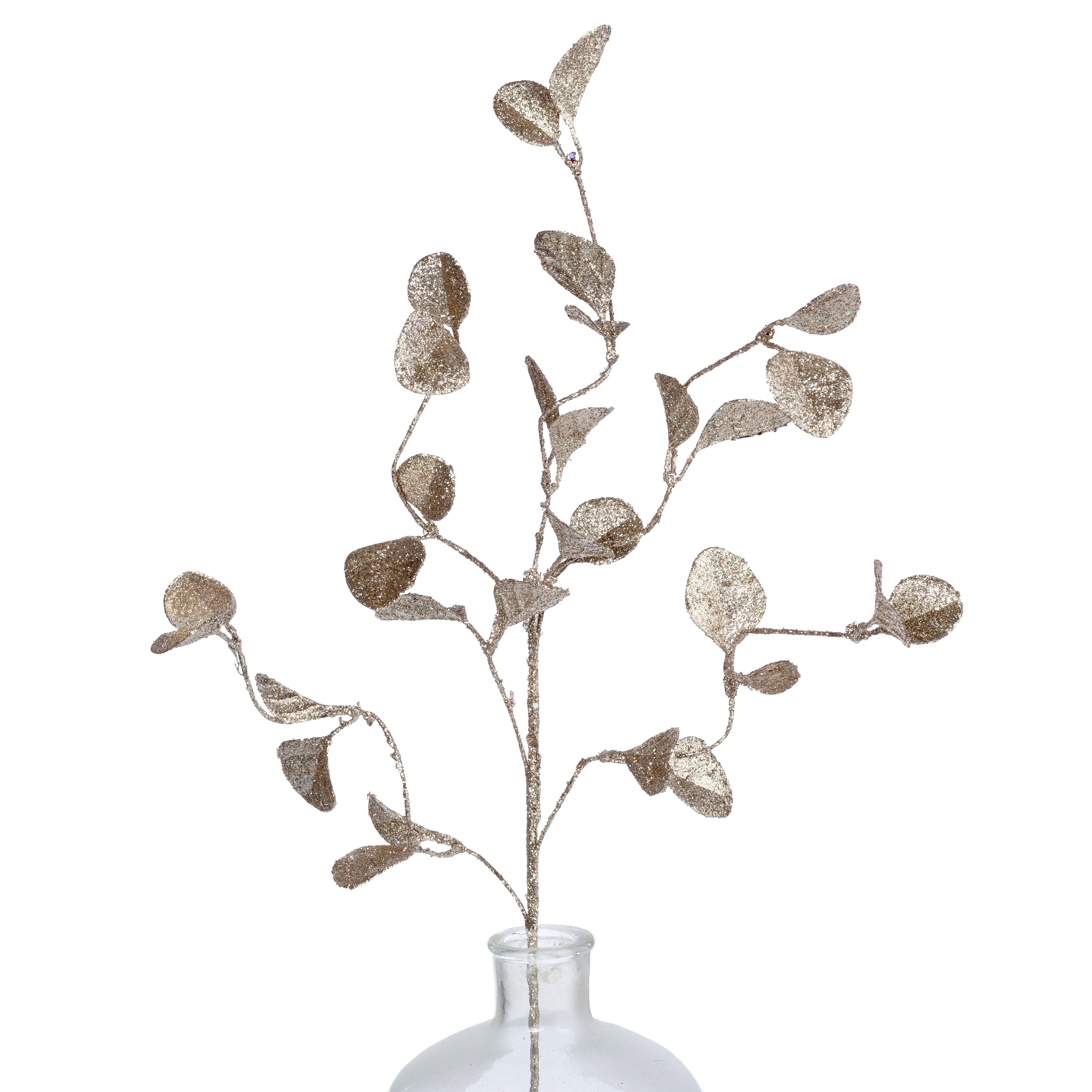 32" Glitter Leaf Spray: Platinum Gold Item Number: 253490