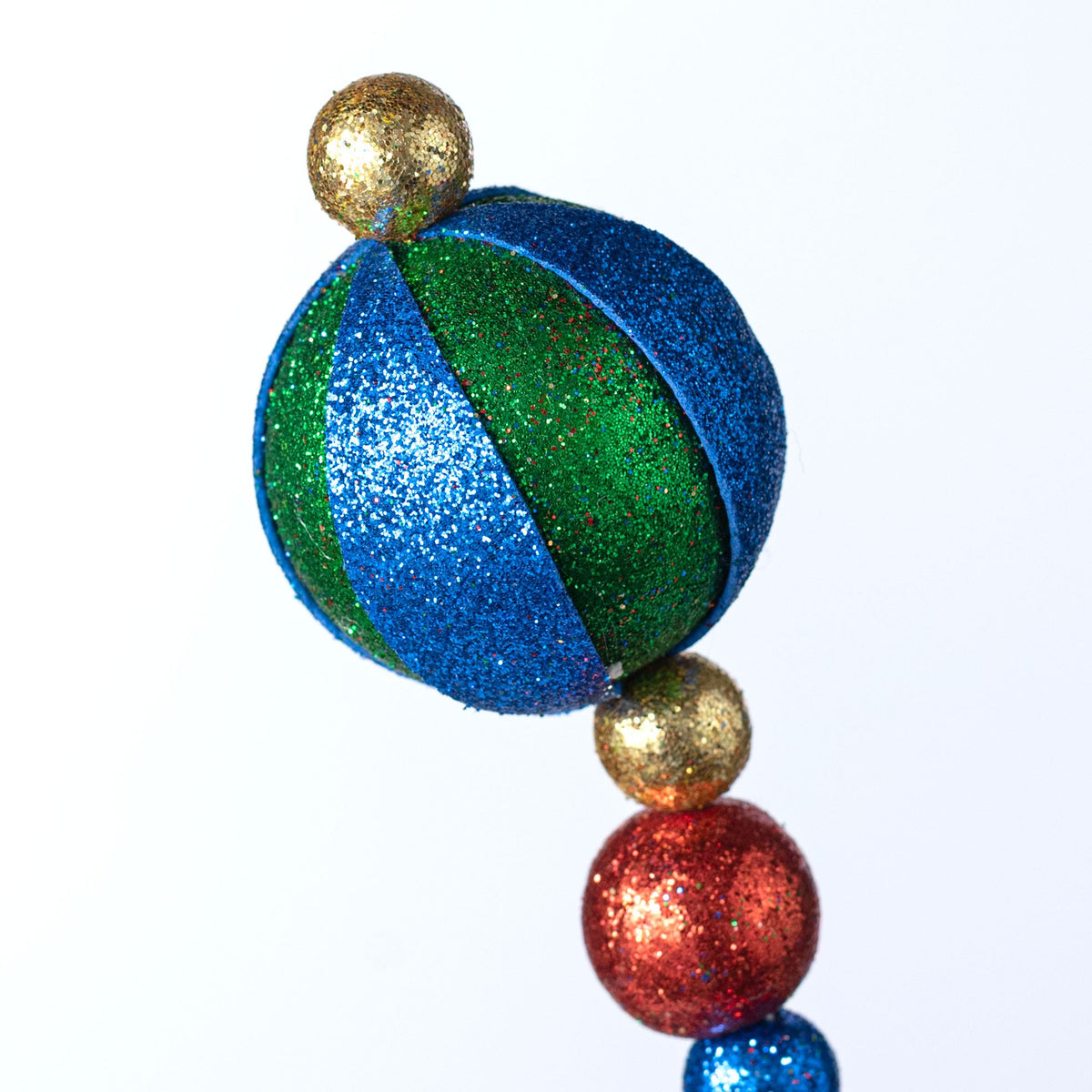 32" Glitter Stripe Ball Spray: Preppy Christmas Lifestyle Photo