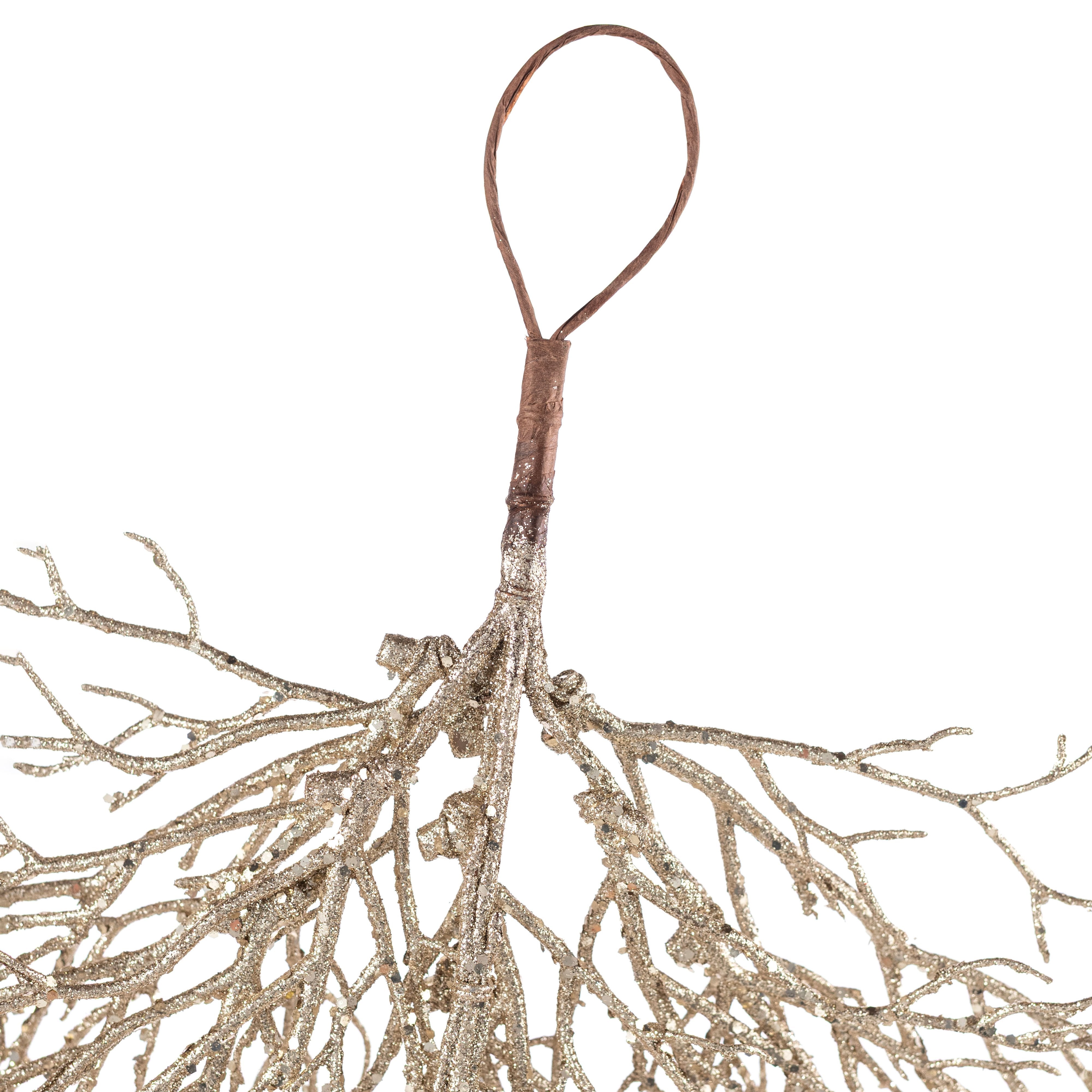 32" Glittered Twig Teardrop: Champagne Gold detail photo 5