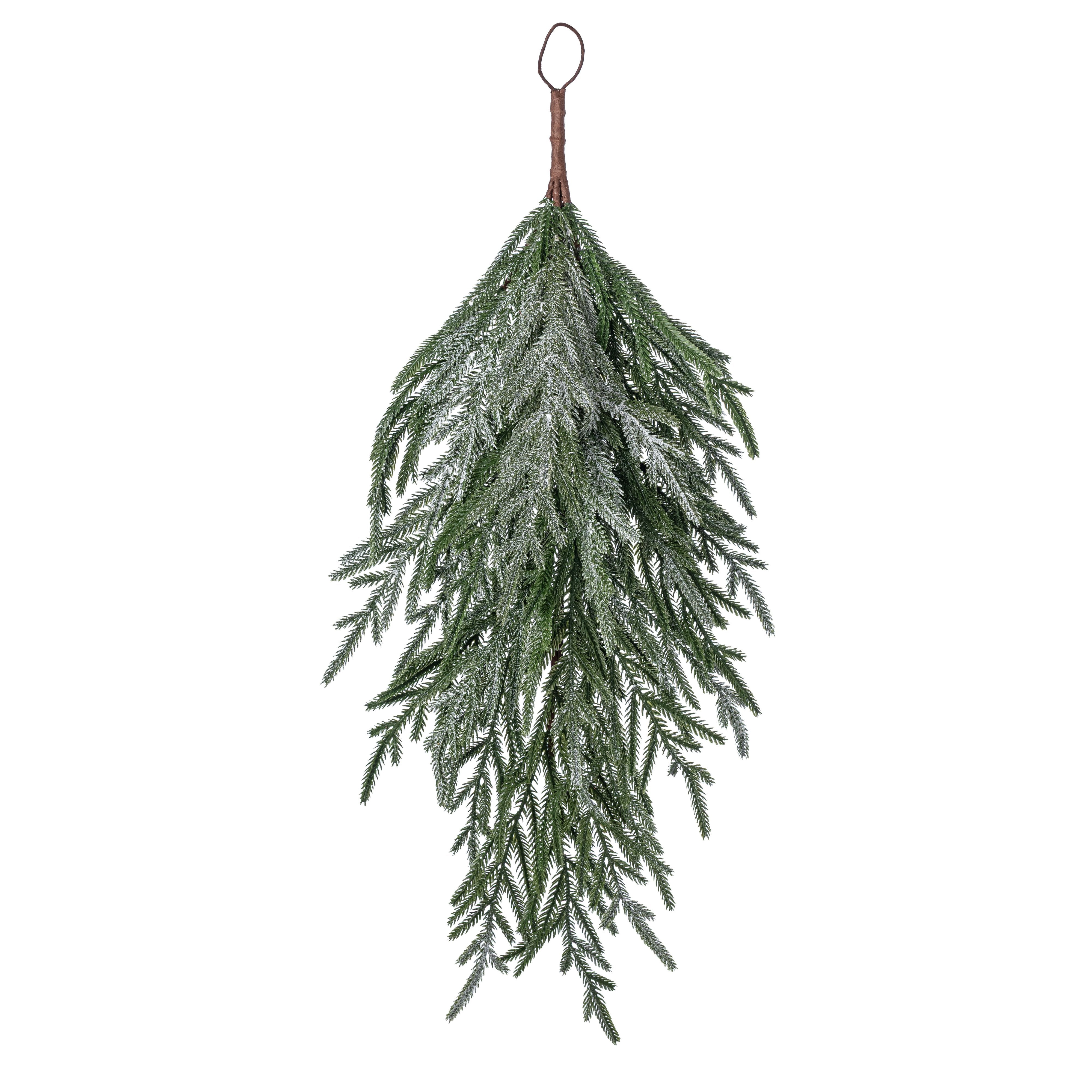 32" Soft Touch Glittered Frost Norfolk Pine Teardrop Item Number: 510723