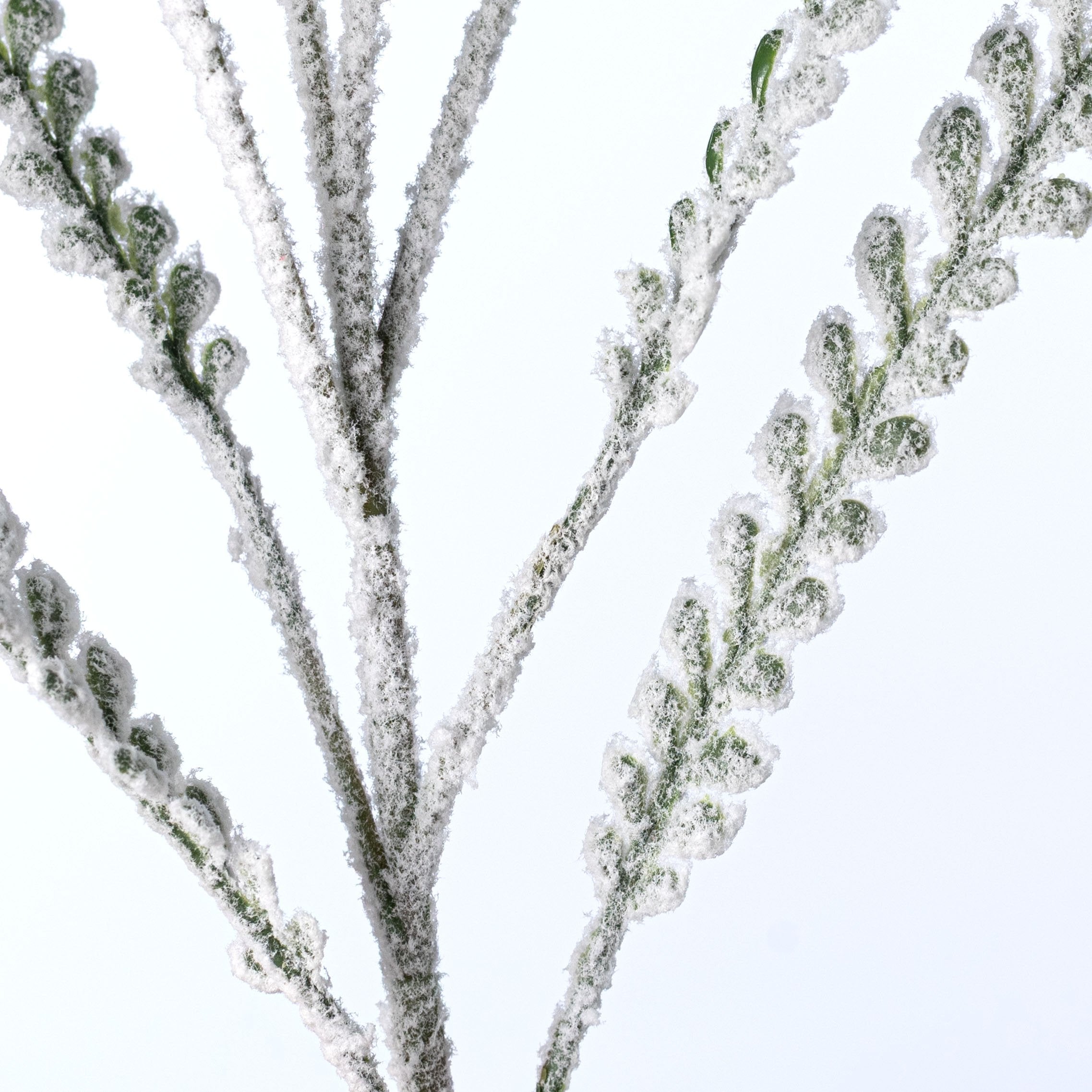 33" Plastic Glitter Button Fern Leaves Spray: Green detail photo 4