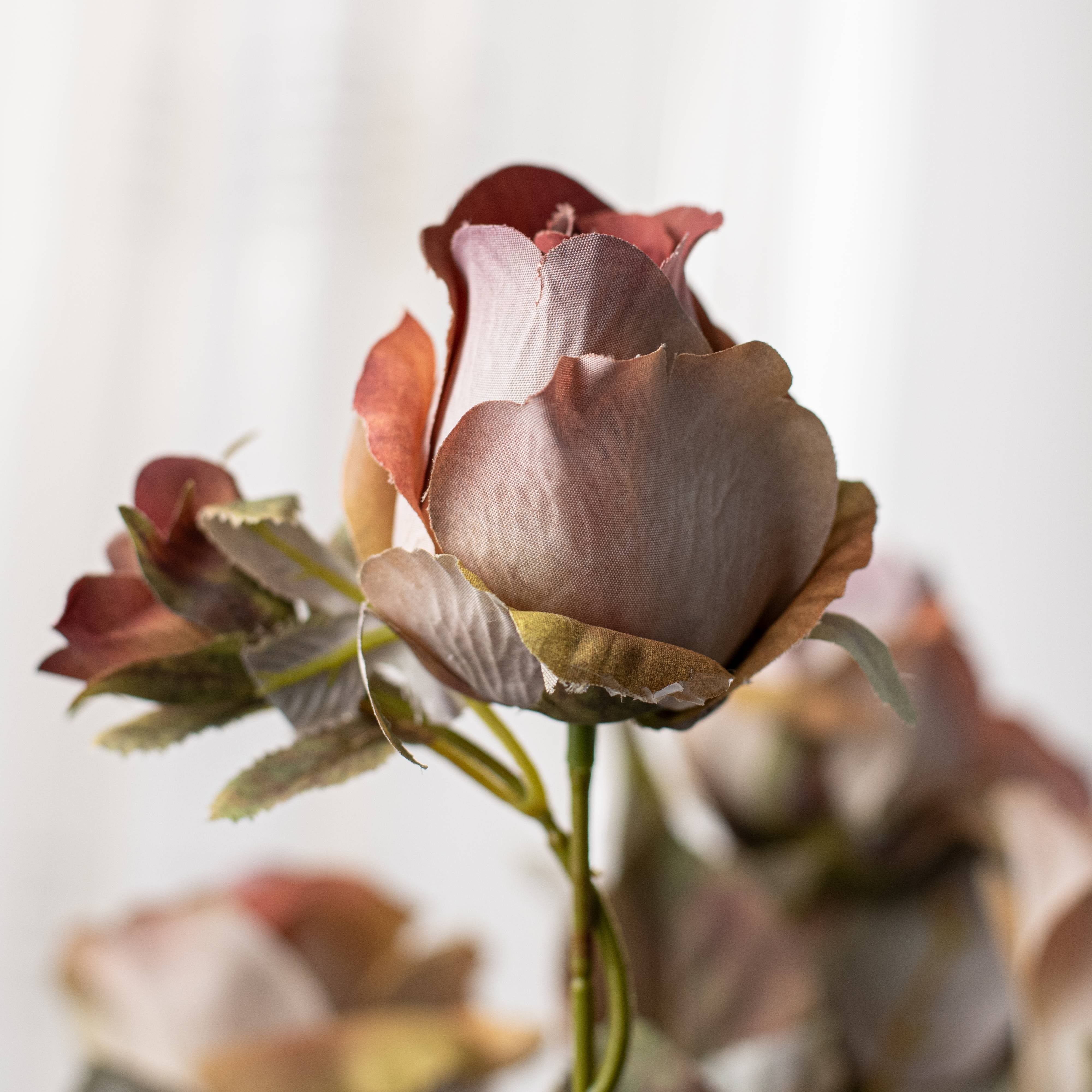 19" Rose Bud Bush: Ombré Fall Hues