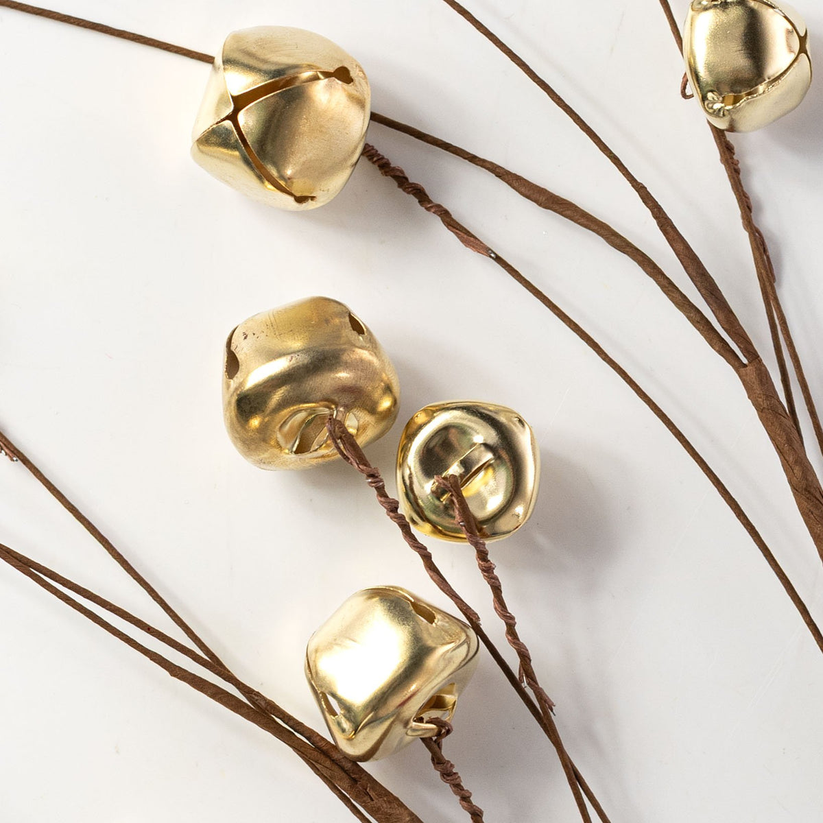 34" Jingle Bell Hanging Spray: Shiny Gold Lifestyle Photo