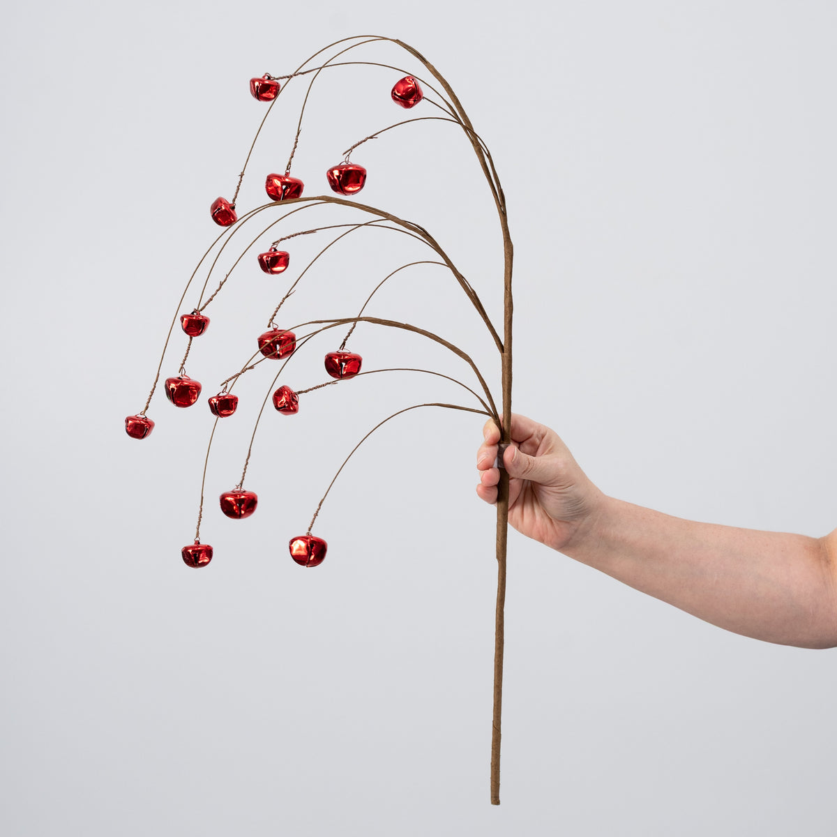 34" Jingle Bell Hanging Spray: Shiny Red detail photo 3