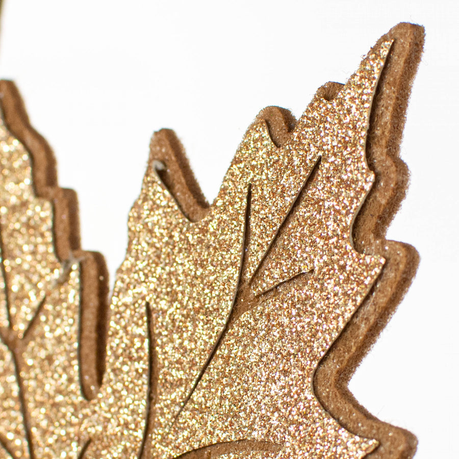 30" Felt & Glitter Maple Leaves Spray: Fall Hues