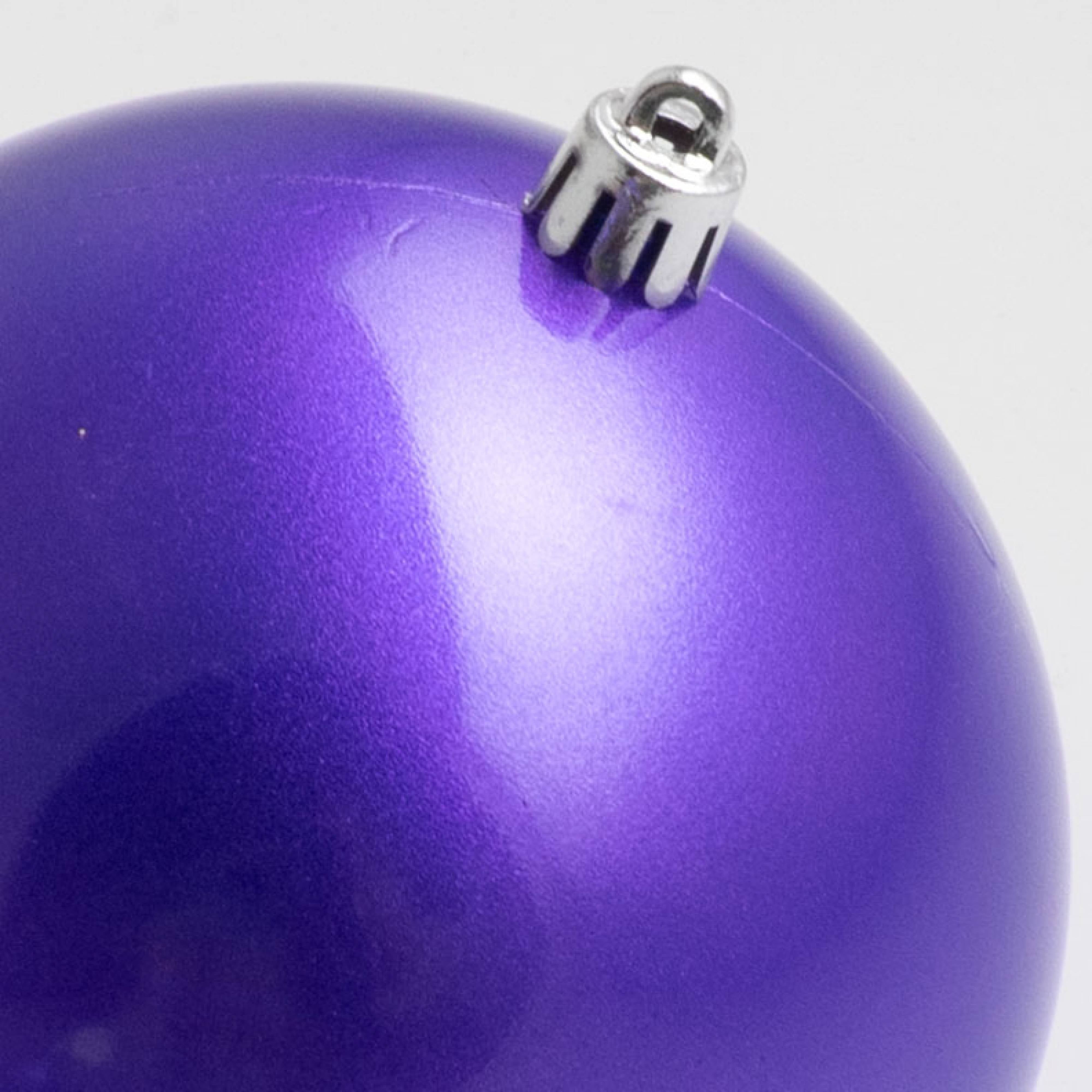 100MM Plastic Ball Ornament: Candy Apple Purple (Set of 4)