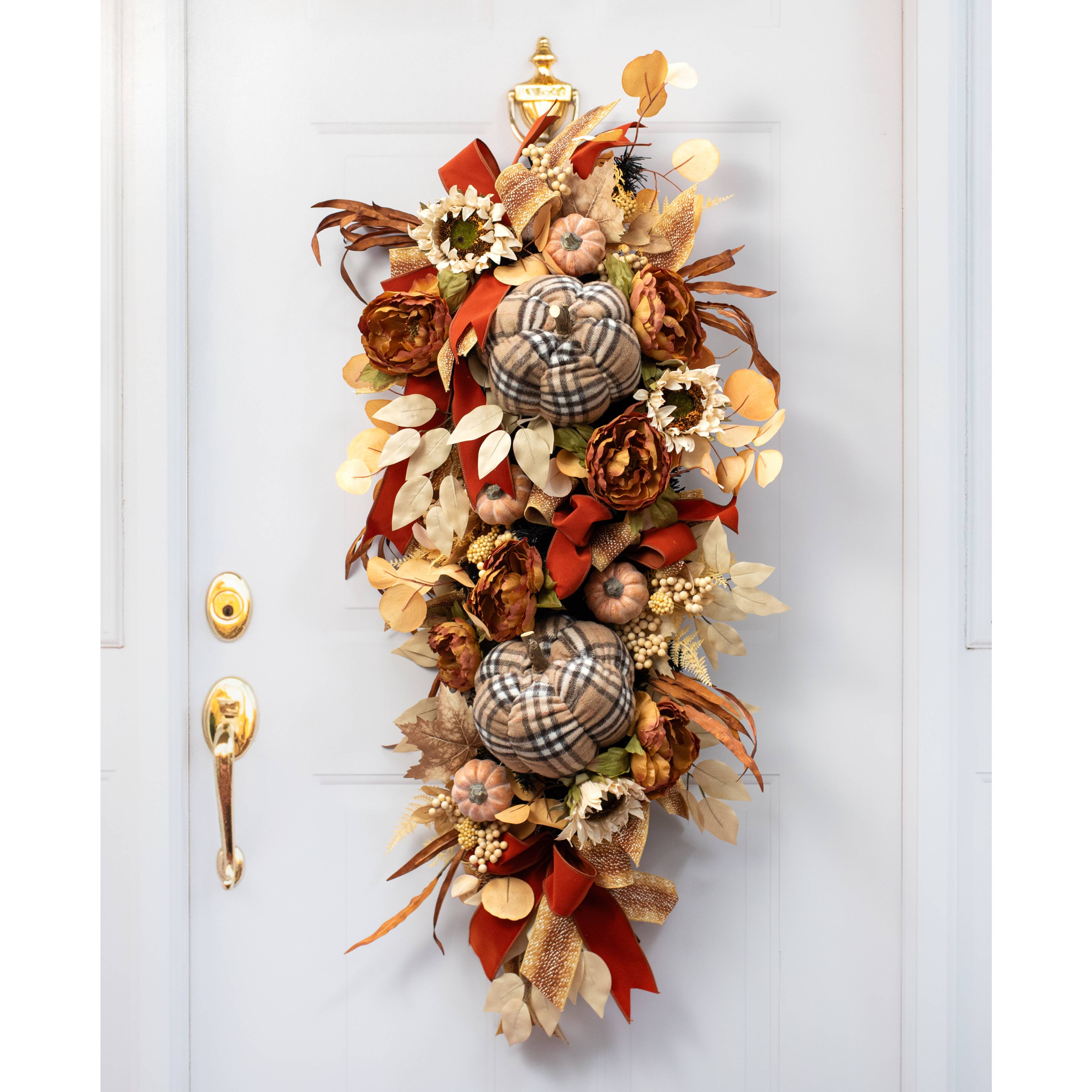 7" Plush Pumpkin: Luxury Plaid