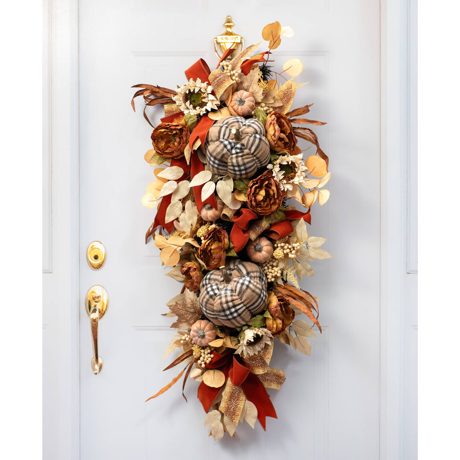 7" Plush Pumpkin: Luxury Plaid