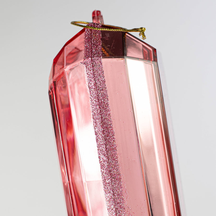 7.75" Tall Jewel Gem Ornament: Pink