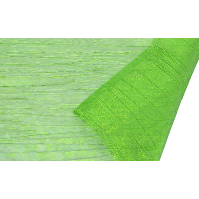 17" Crinkle Fabric Roll: Metallic Lime Green (5 Yards)