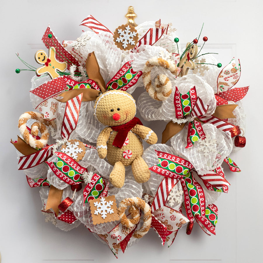 8" Waffle Fabric Gingerbread Man Decor