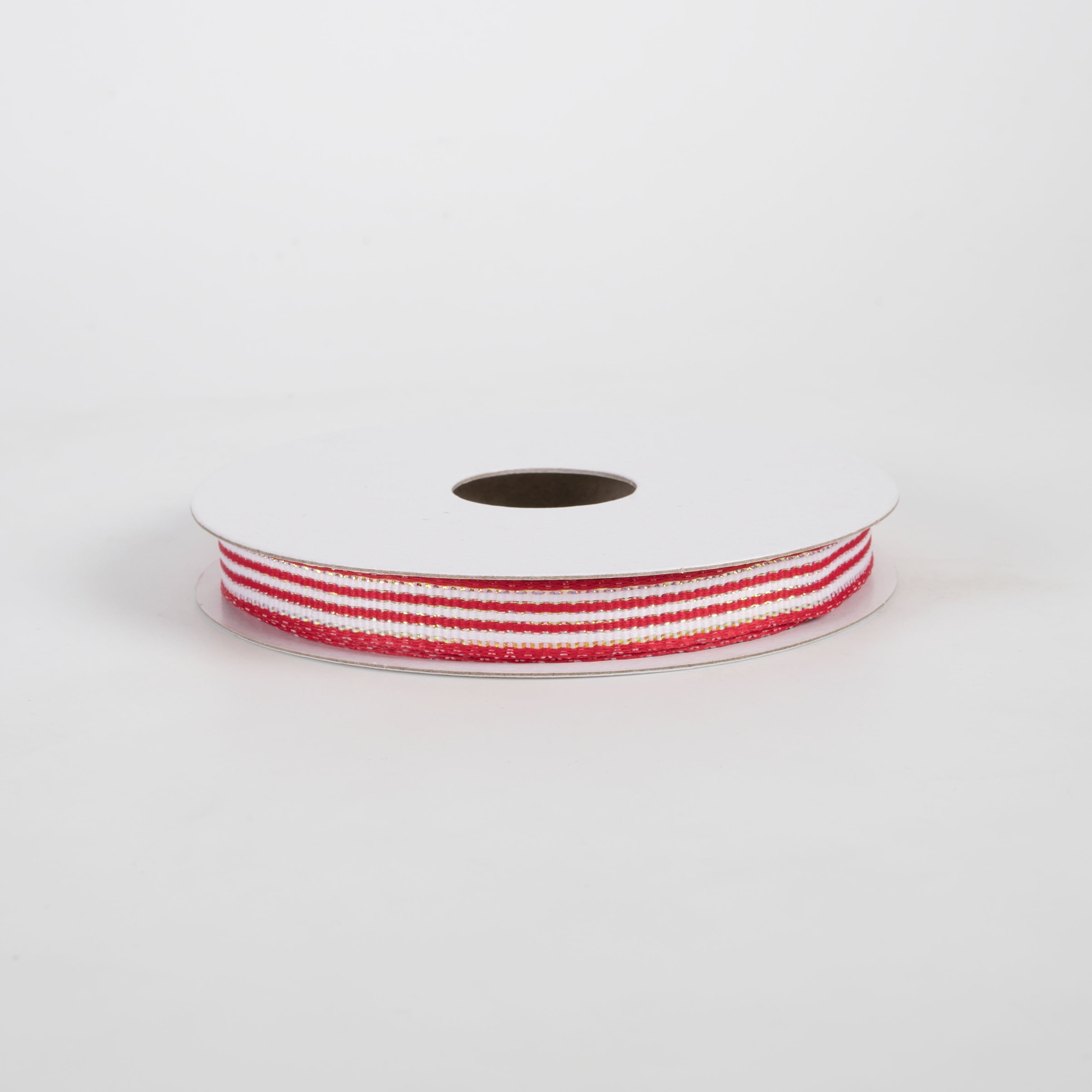 3/8" Wired Stripes Ribbon: Red, White & Iridescent (10 Yards) Item Number: 7700701-12